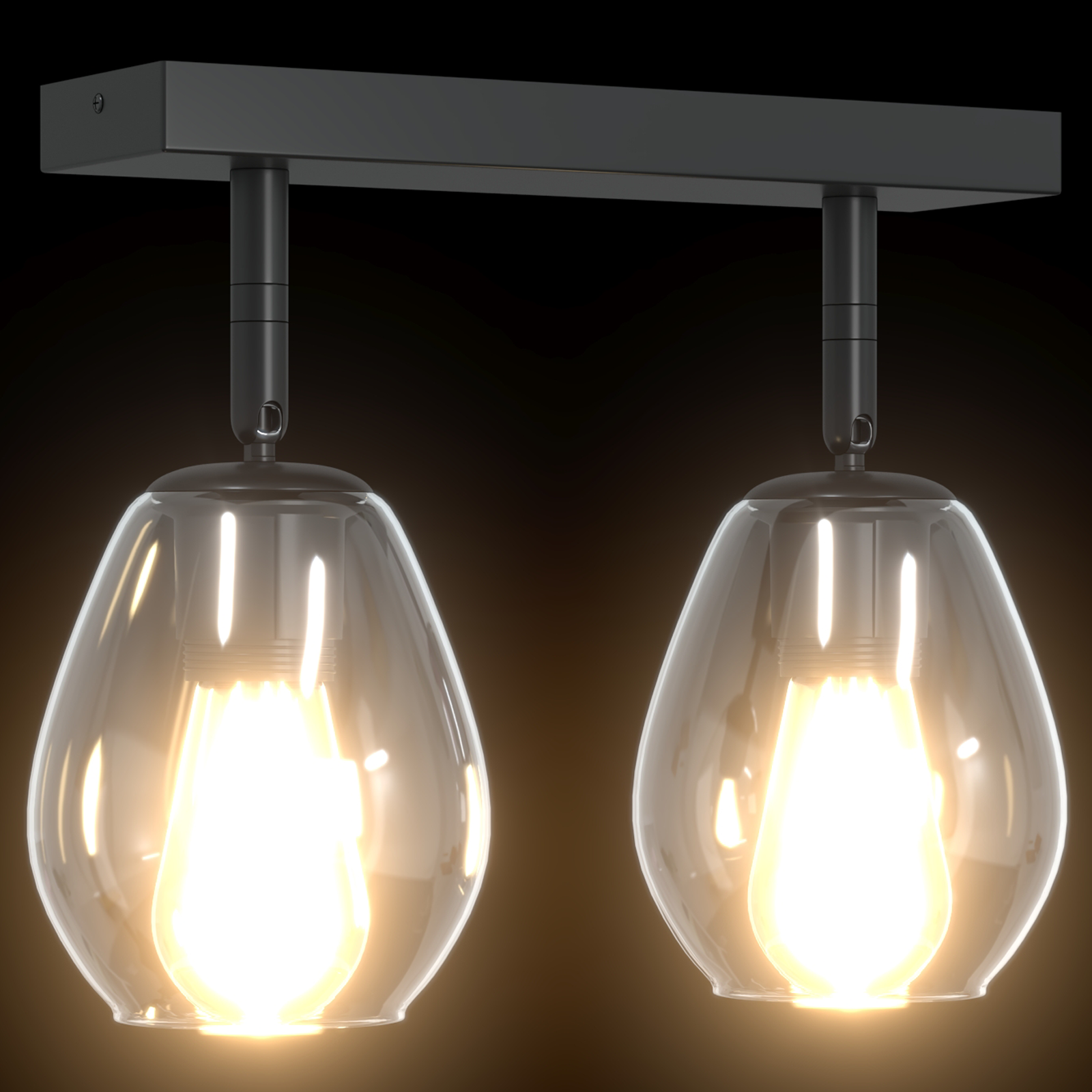 Ceiling Lights with Adjustable Glass Lampshade Anthracite E27 - Image 8