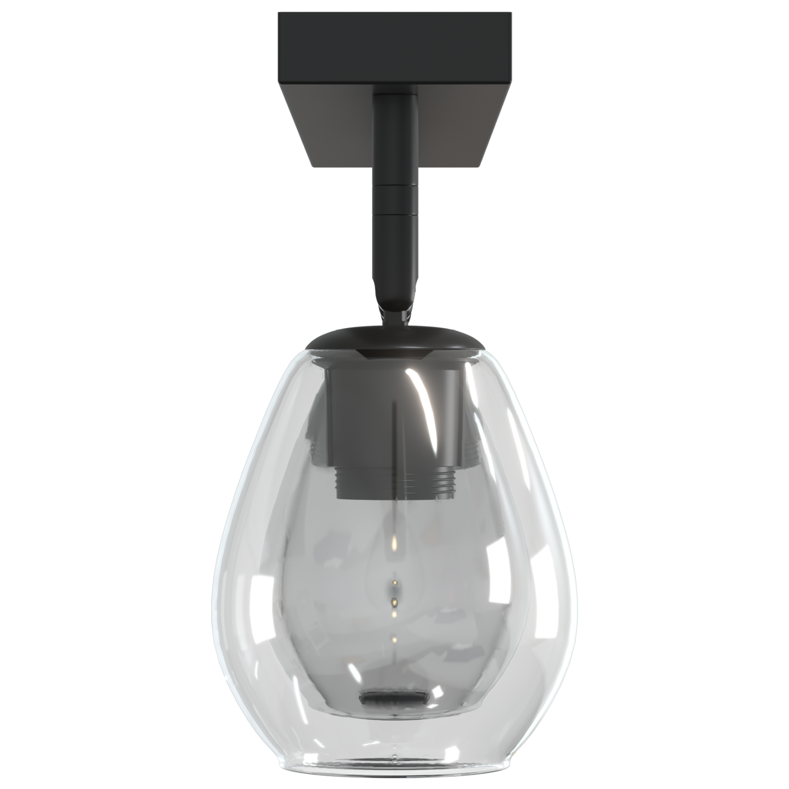 Ceiling Lights with Adjustable Glass Lampshade in Anthracite, E27 - Image 5