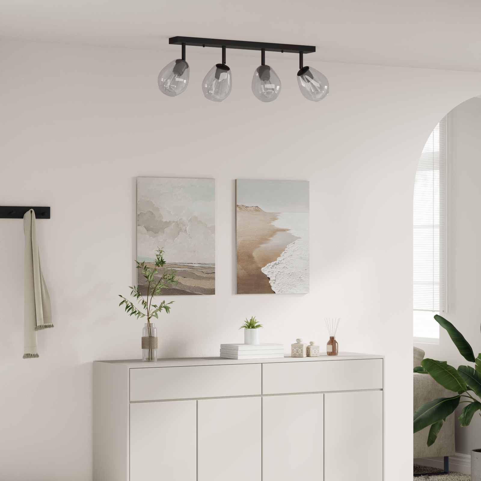 Ceiling Lights with Adjustable Glass Lampshade Anthracite E27