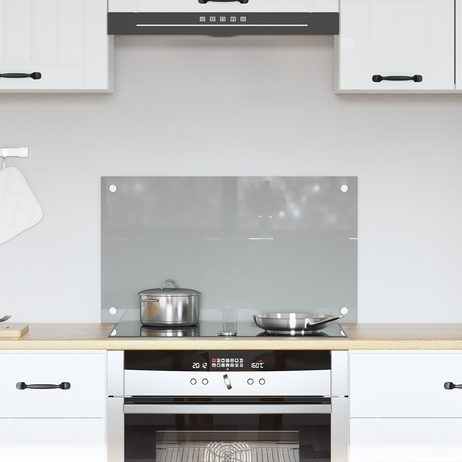 Keuken Achterwand Lichtgrijs 70x40x0,6 cm Gehard Glas