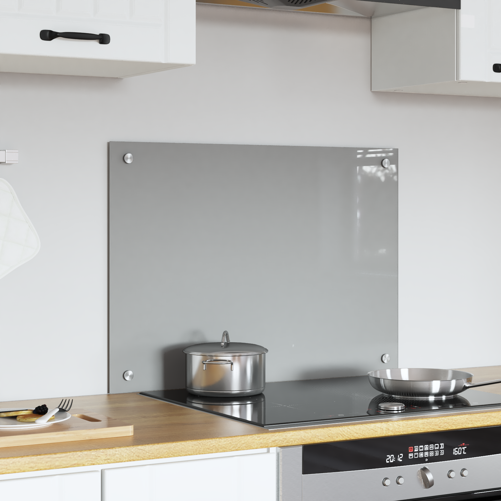 Kitchen Backsplash Light Grey 70x50x0.6 cm Tempered Glass - Image 3