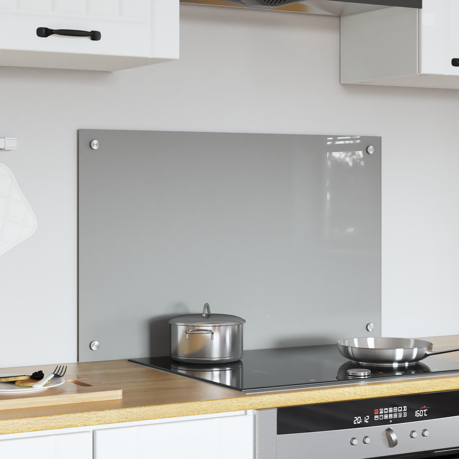 Kitchen Backsplash Light Grey 80x50x0.6 cm Tempered Glass - Image 3