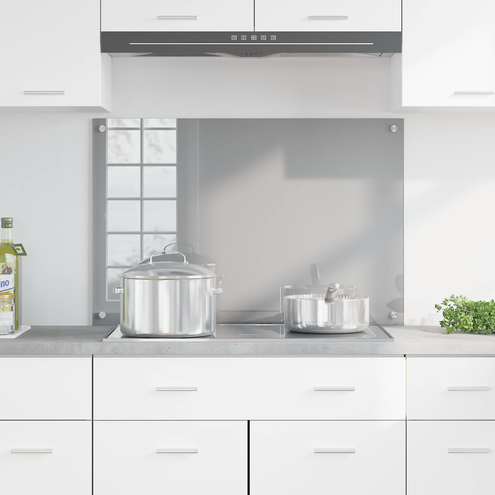 Kitchen Backsplash Light Grey 90x60x0.6 cm Tempered Glass - Image 3