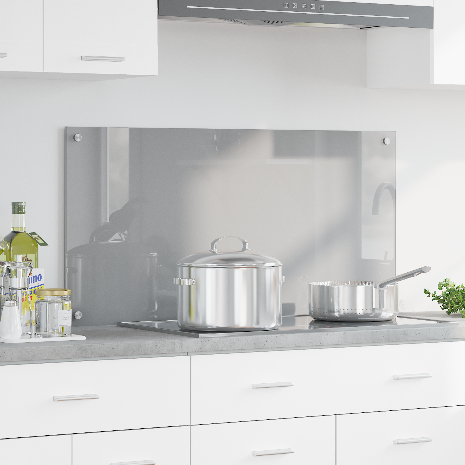 Keuken Achterwand Lichtgrijs 100x50x0,6 cm Gelaagd Glas