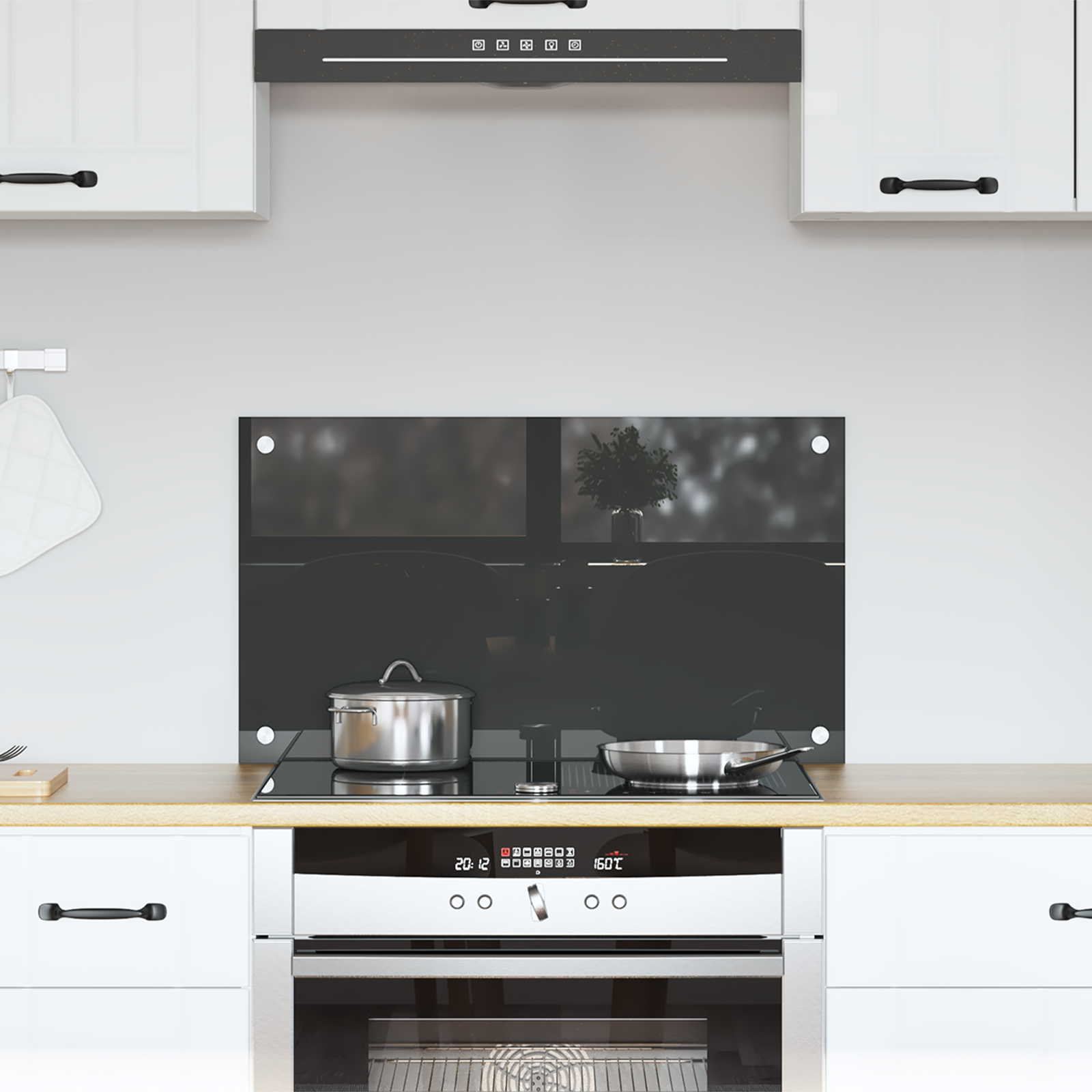 Keuken Achterwand Donkergrijs 70x40x0,6 cm Gehard Glas