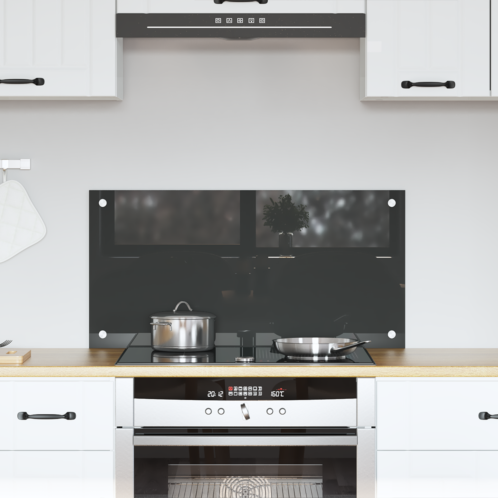 Keuken Achterwand Donkergrijs 80x40x0,6 cm Gelaagd Glas