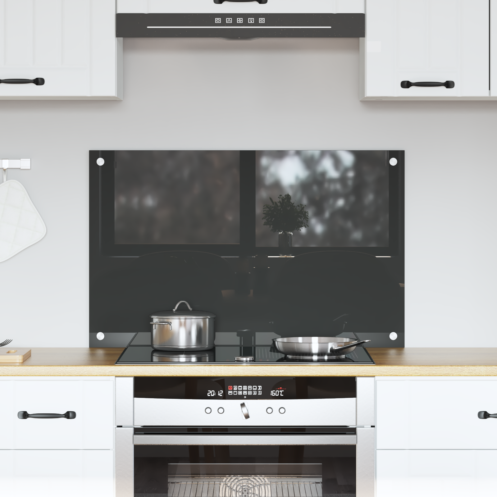 Donkergrijze Keukenachterwand 80x50x0.6 cm Gehard Glas