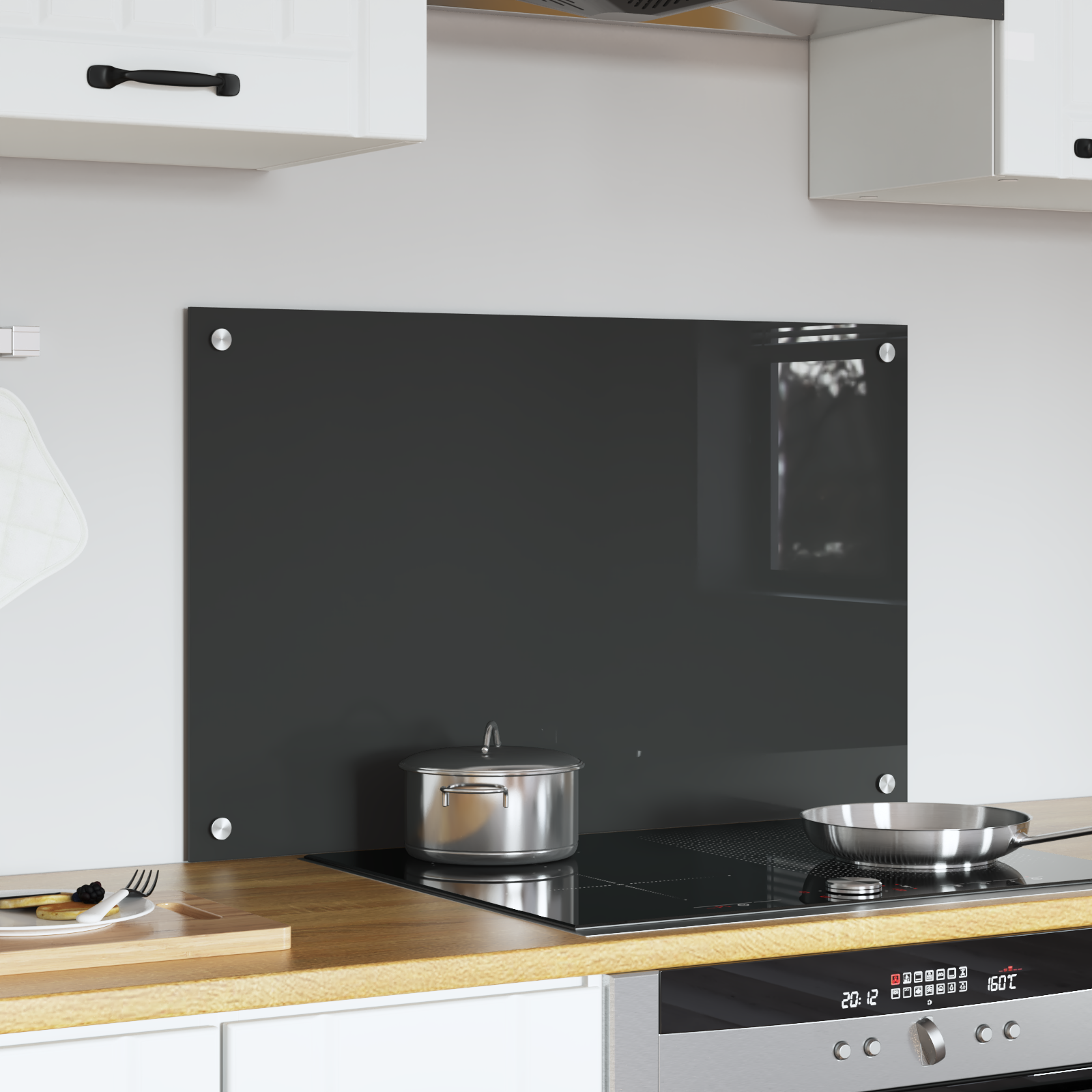 Mørkegrå Køkken Backsplash 80x50x0.6 cm Hærdet Glas 3 image product%2F42001242%2FP Mood 42001242 Mood Image%20%282%29 02