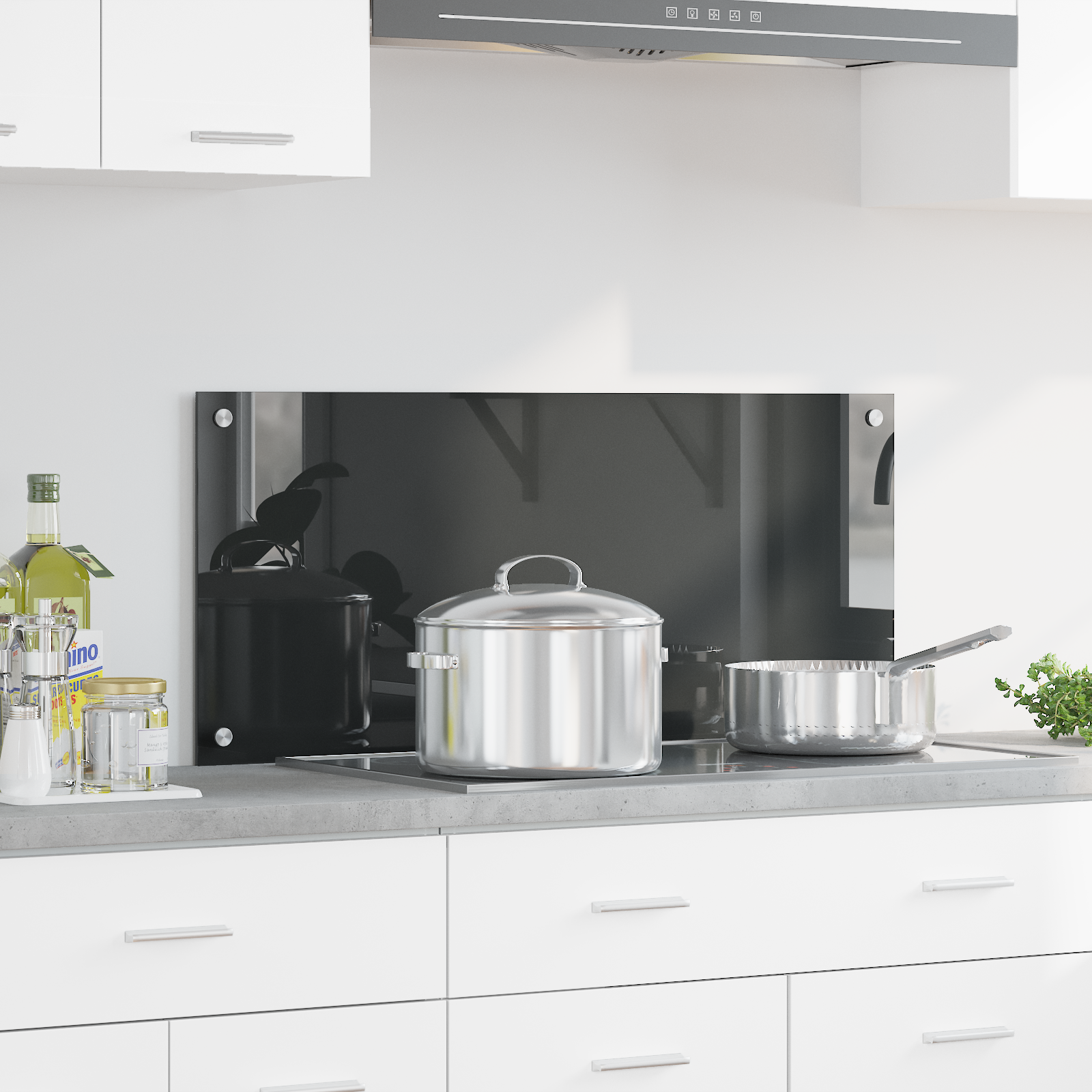 Keuken Achterwand Donkergrijs 90x40x0,6 cm Gehard Glas