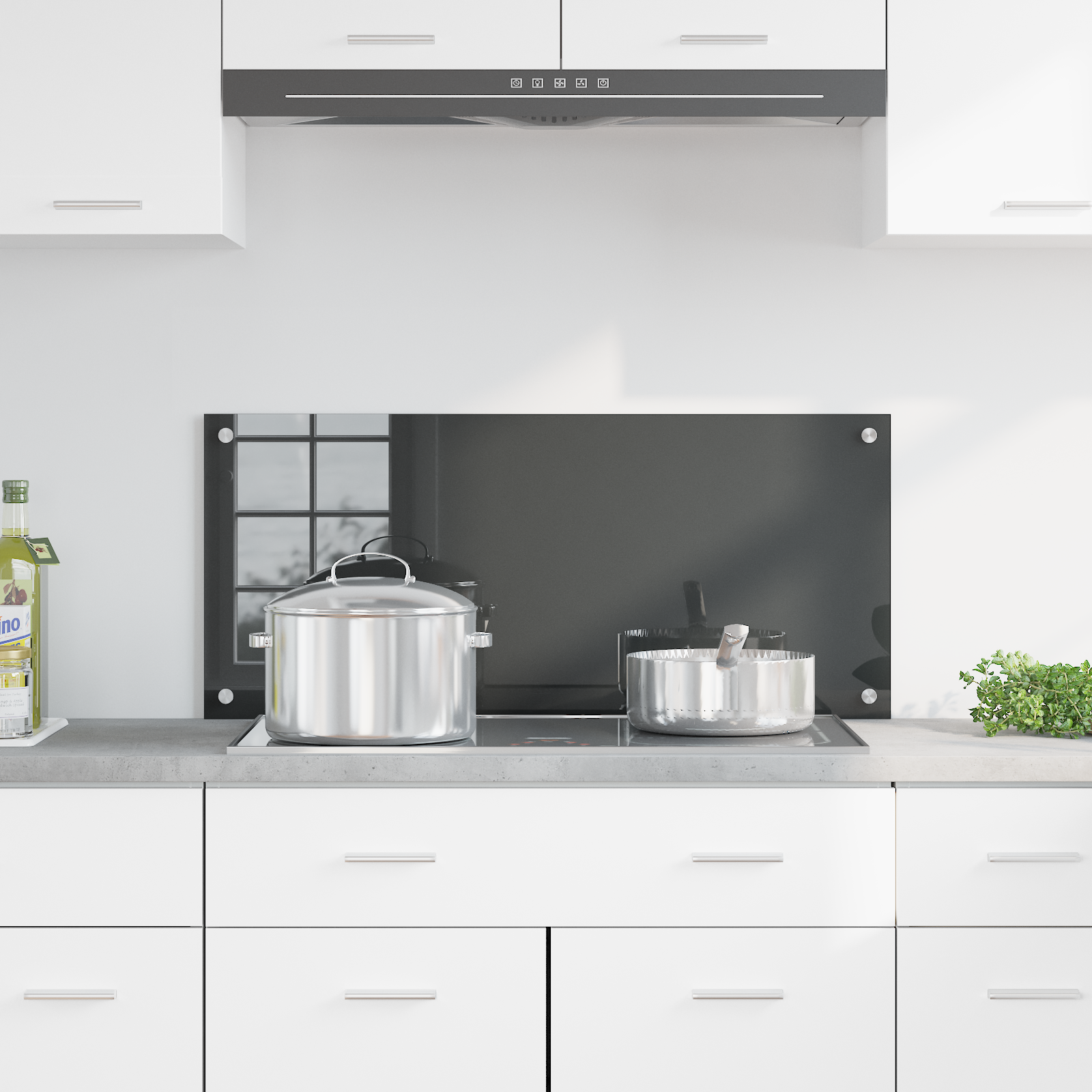 Kitchen Backsplash in Dark Grey - 90x40x0.6 cm Tempered Glass - Image 3