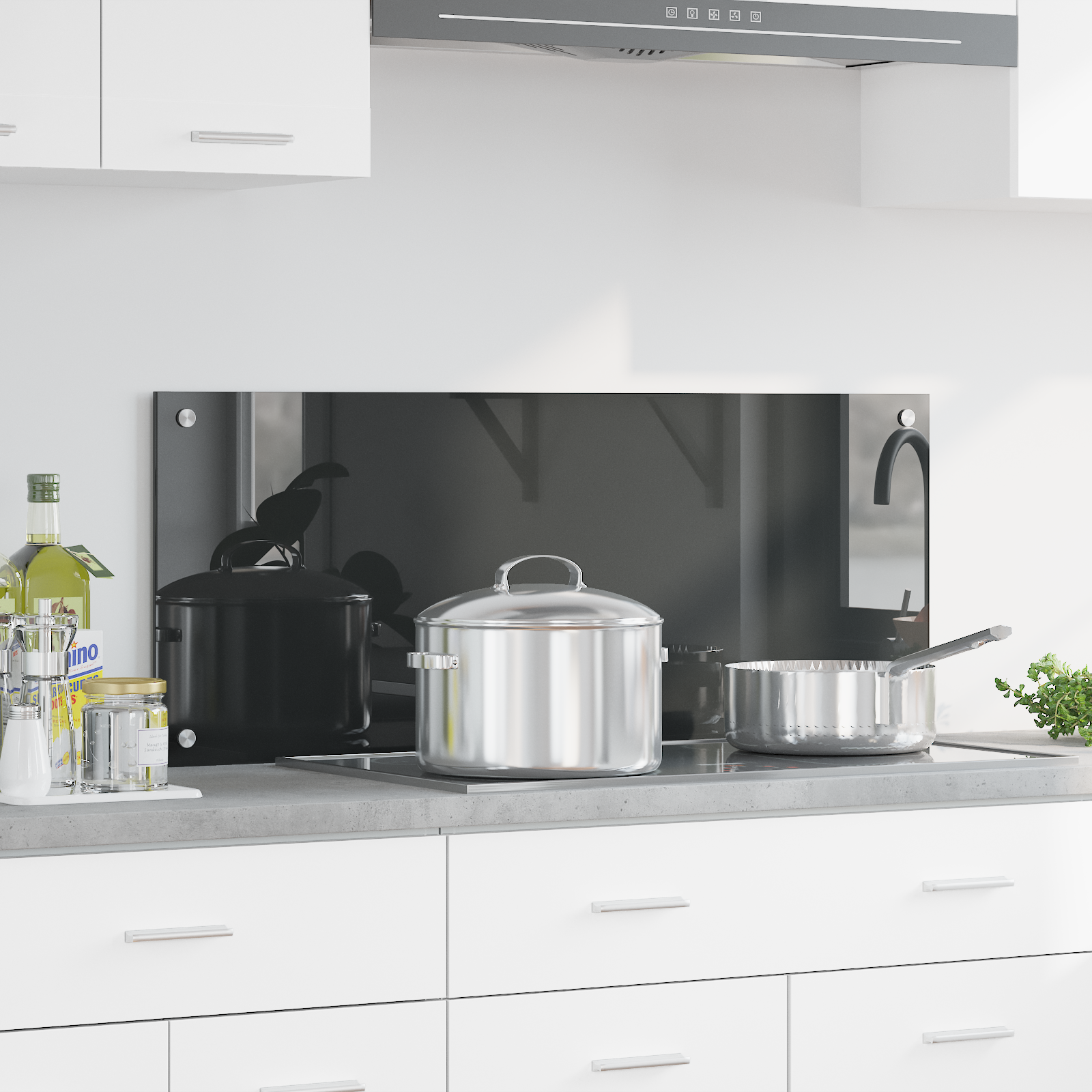 Keuken Achterwand Donkergrijs 100x40x0,6 cm Gehard Glas
