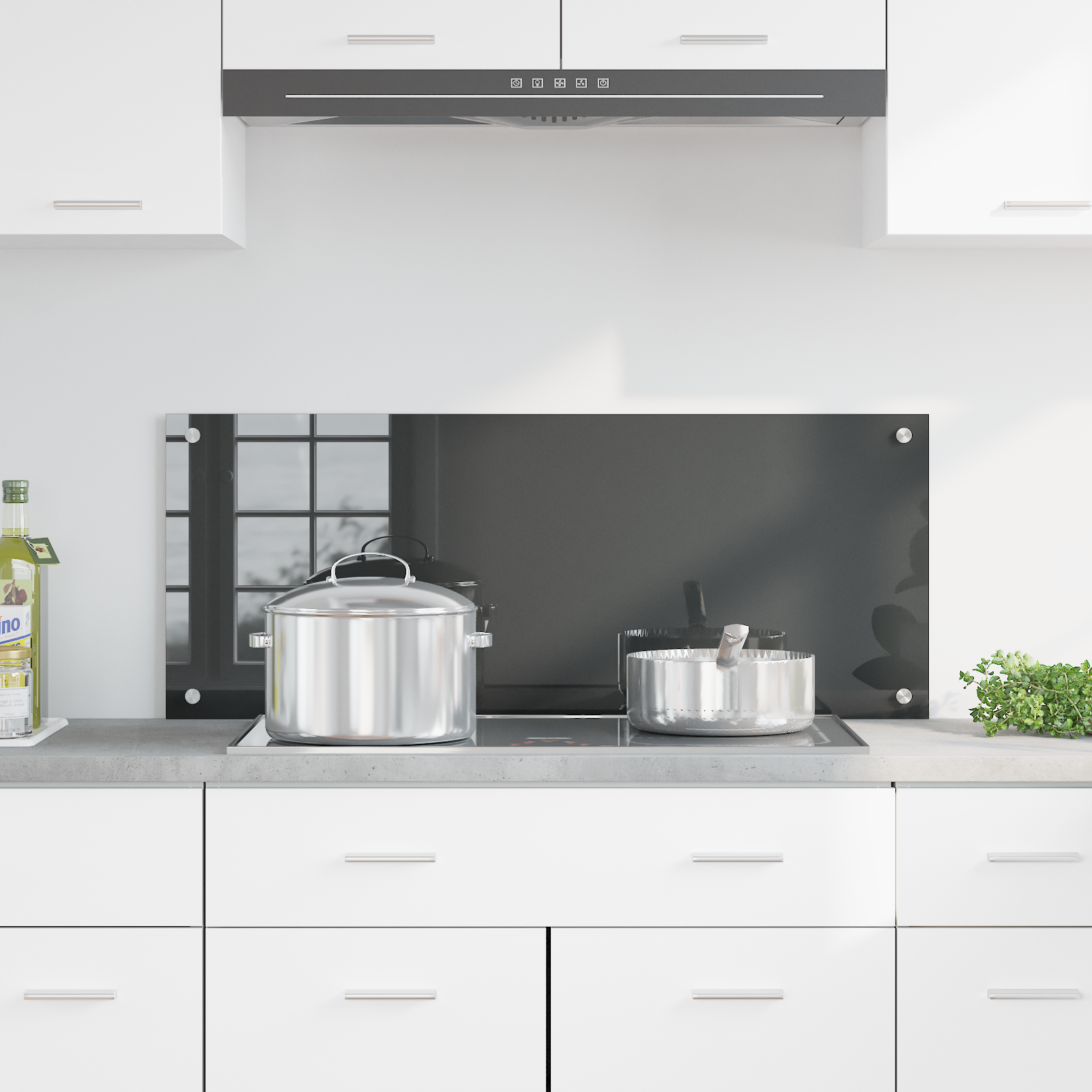 Kitchen Backsplash Dark Grey 100x40x0.6 cm Tempered Glass - Image 3