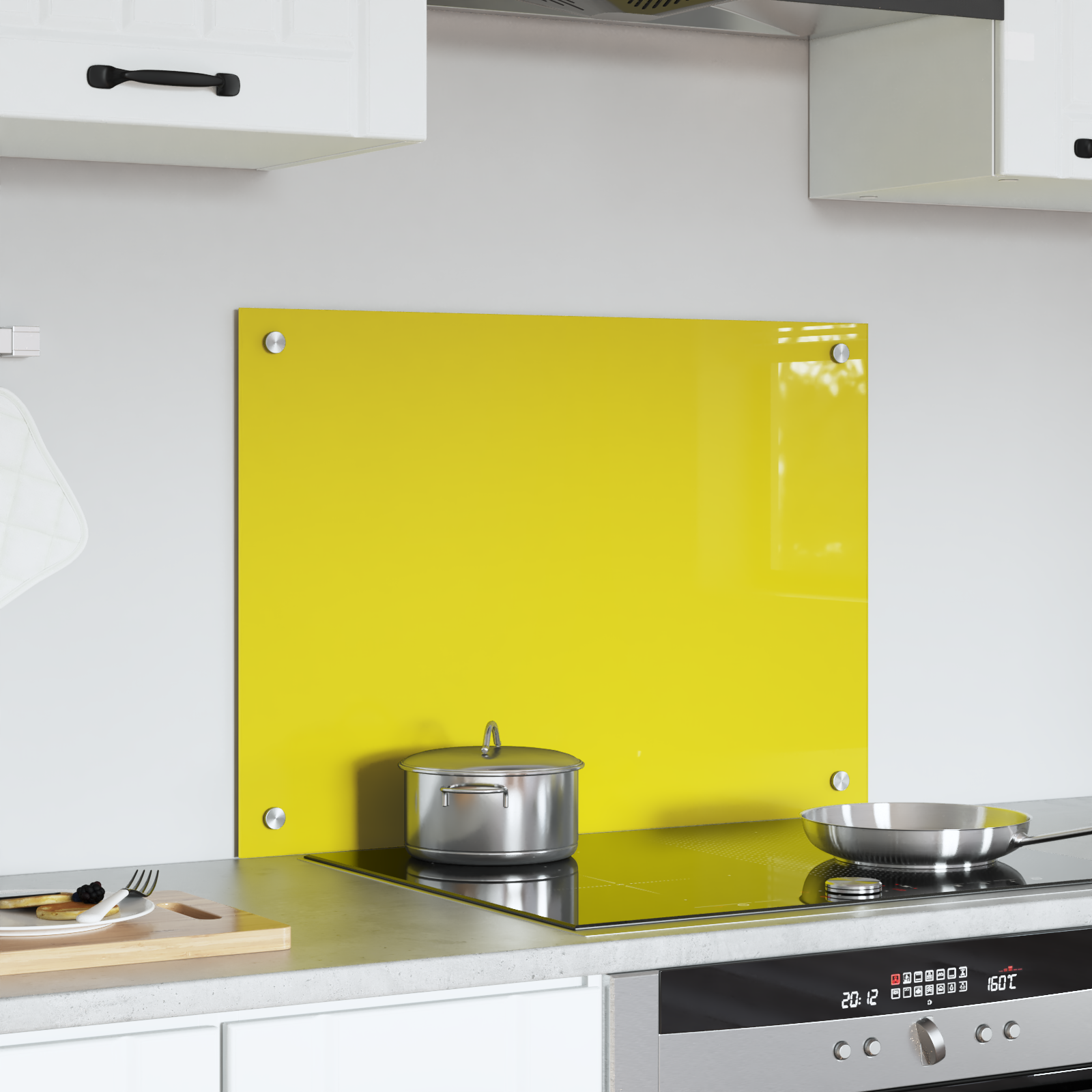 Kitchen Backsplash in Yellow, 70x50x0.6 cm, Made of Tempered Glass - Image 3