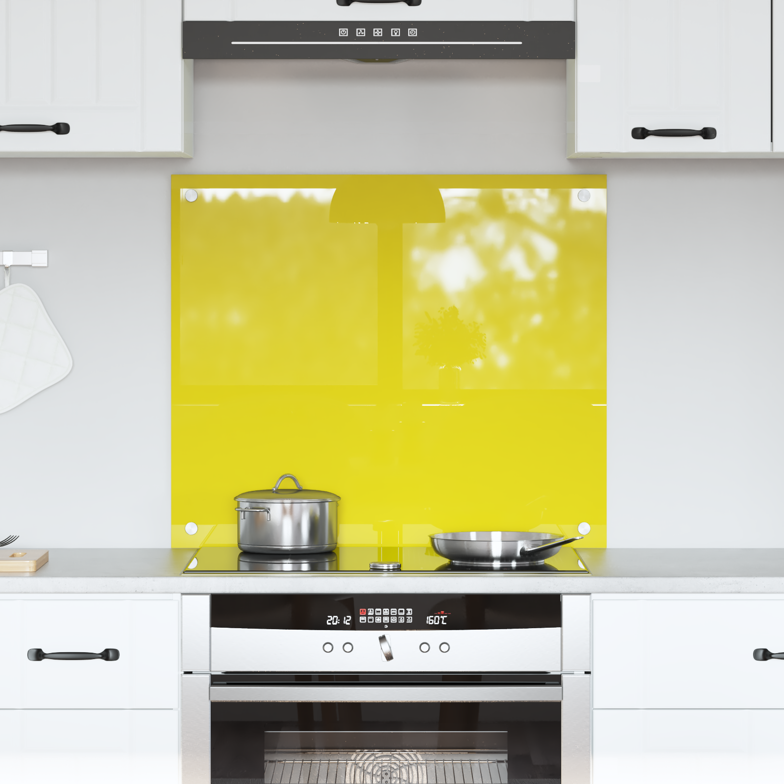 vidaXL Spate de bucătărie Galben 70 x 60 x 0.6 cm sticlă securizată