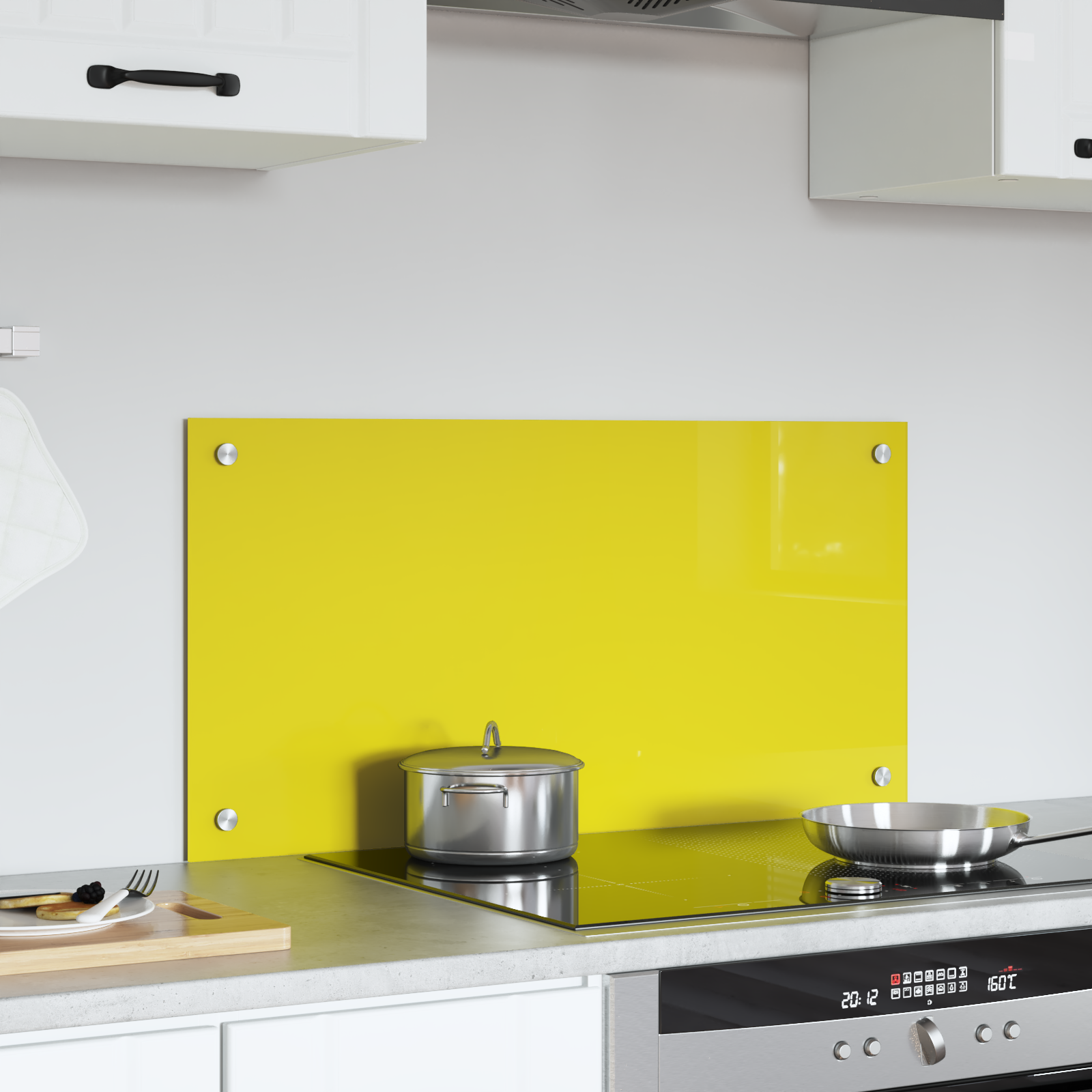 Yellow Kitchen Backsplash 80x40x0.6 cm Tempered Glass - Image 3