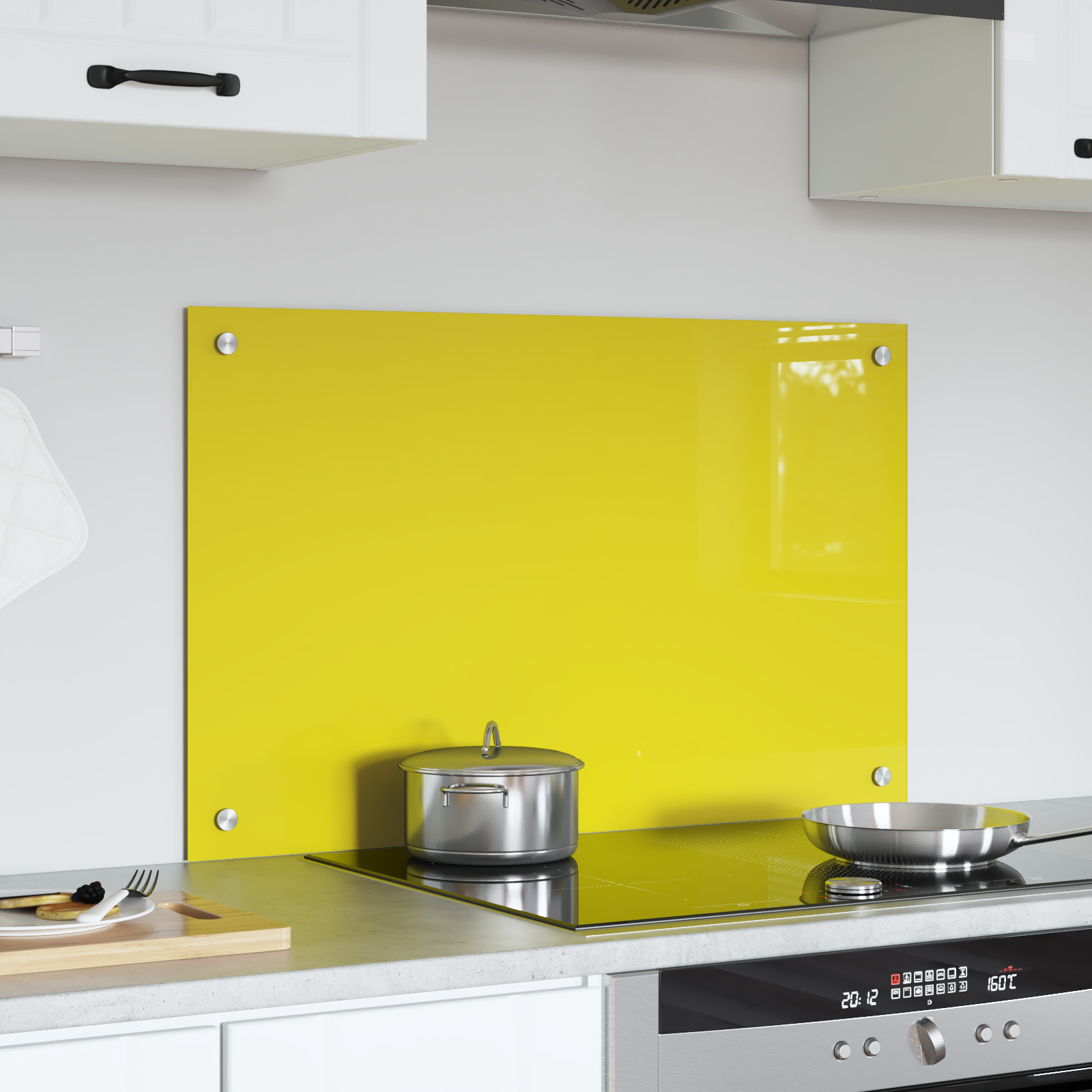 Kitchen Backsplash in Yellow - 80x50x0.6 cm Tempered Glass - Image 3