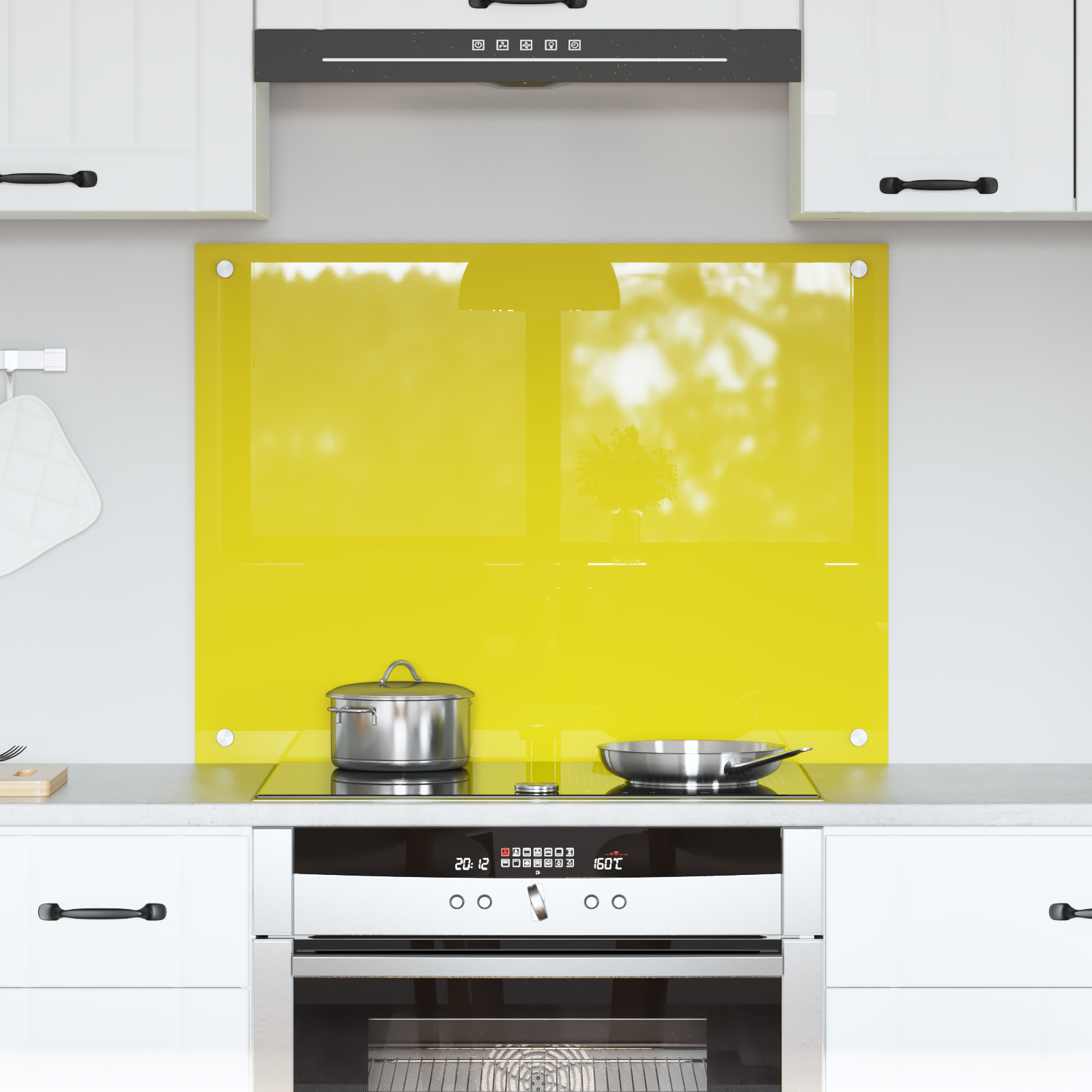 vidaXL Spate de bucătărie Galben 80 x 60 x 0.6 cm sticlă securizată