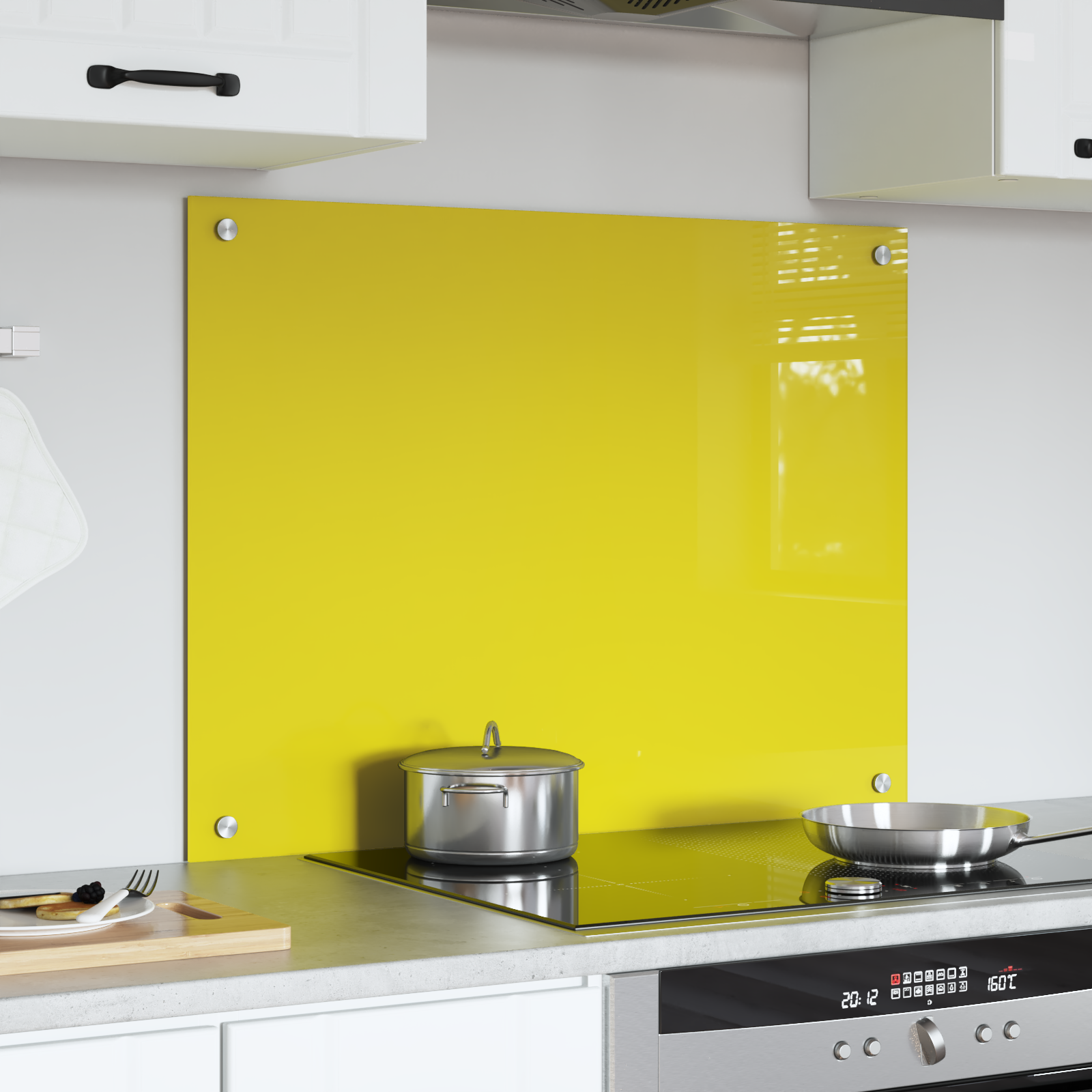 Kitchen Backsplash Yellow 80x60x0.6 cm Tempered Glass - Image 3