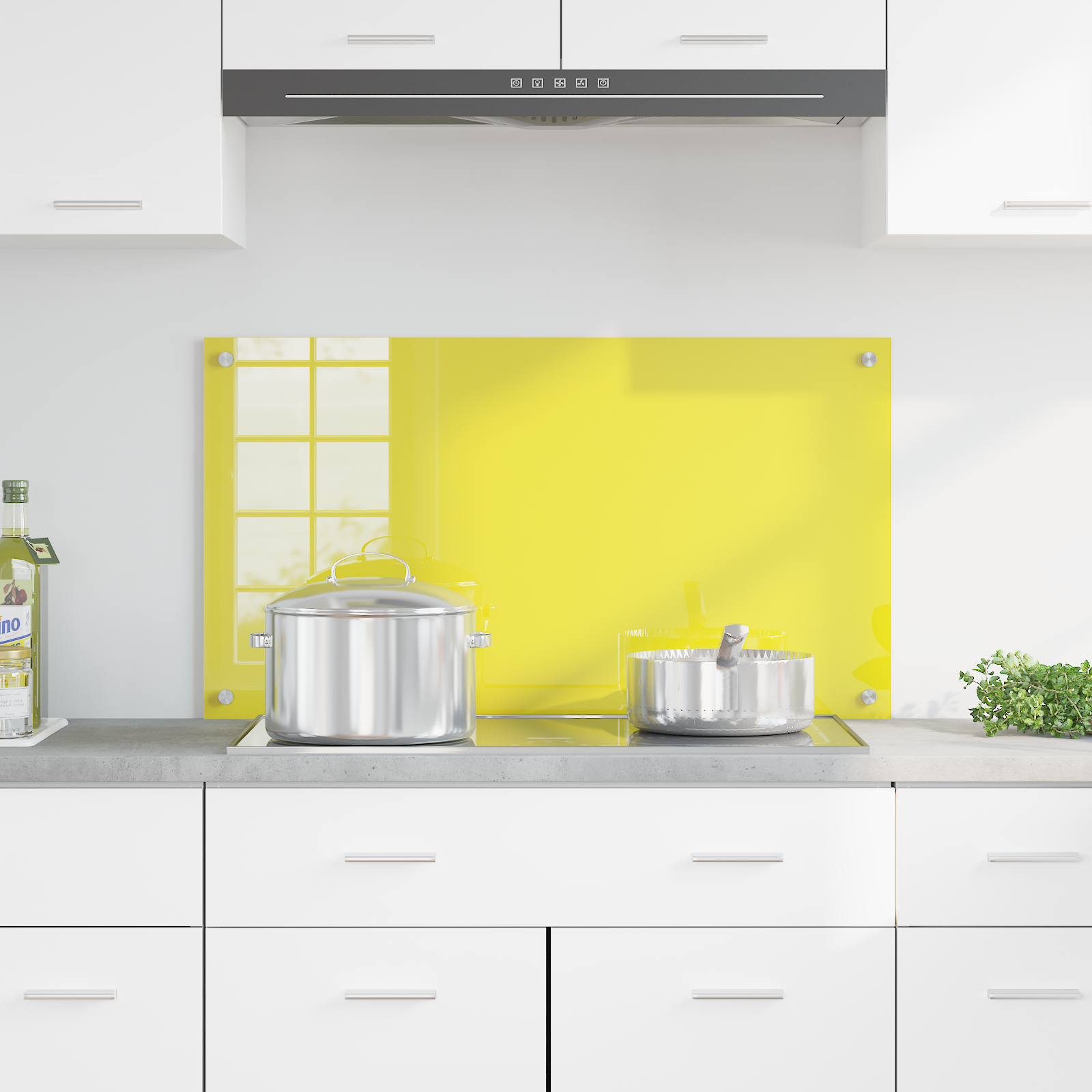 Yellow Kitchen Backsplash, 90x50x0.6 cm, Tempered Glass - Image 3