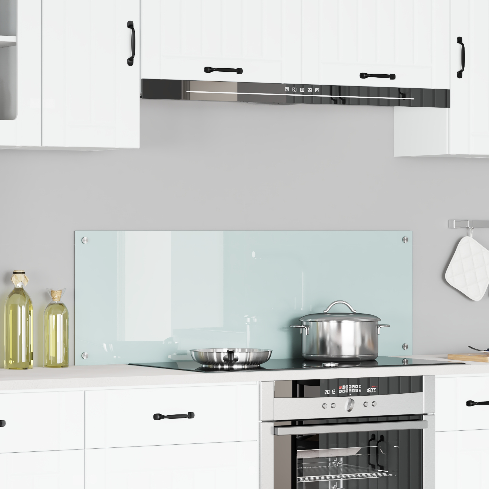 Keukenwand Wit 120x40x0,6 cm Gelaagd Glas