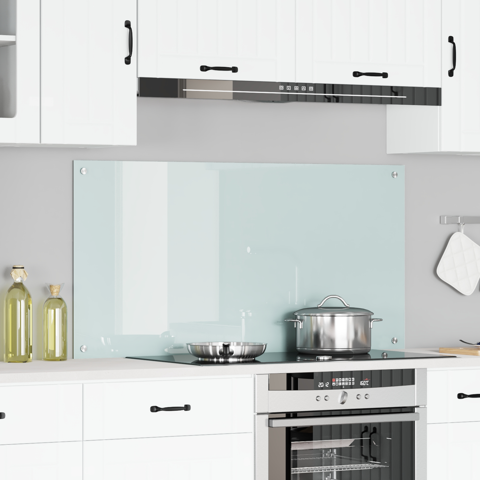 Keukenachterwand Wit 120x60x0,6 cm Tempered Glas