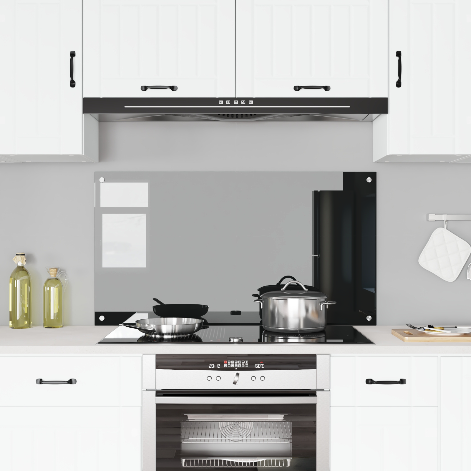 Kitchen Backsplash Black 110x60x0.6 cm Tempered Glass - Image 3