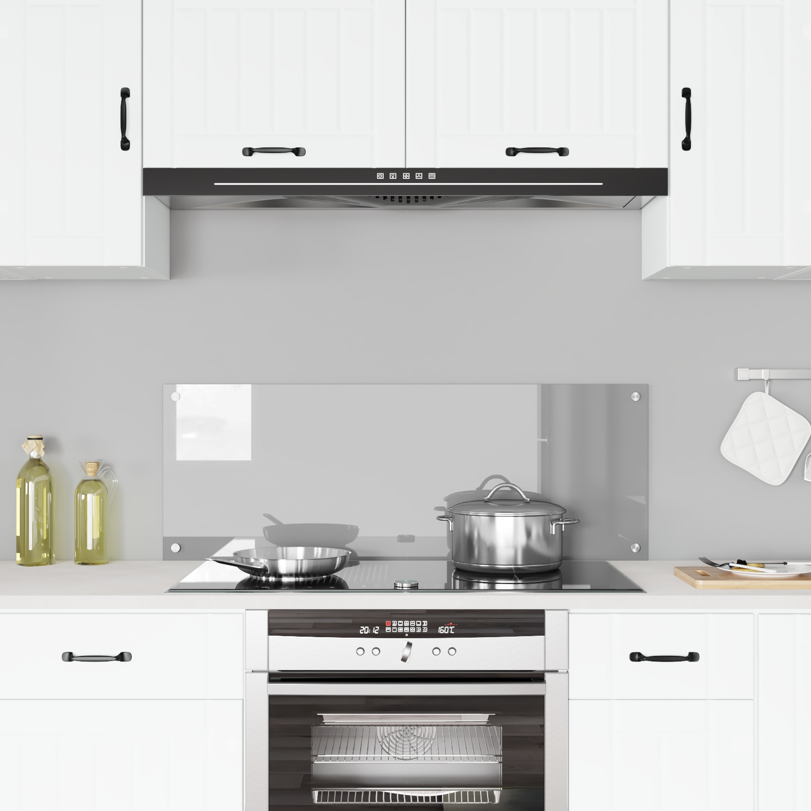 Kitchen Backsplash Light Grey 110x40x0.6 cm Tempered Glass - Image 3