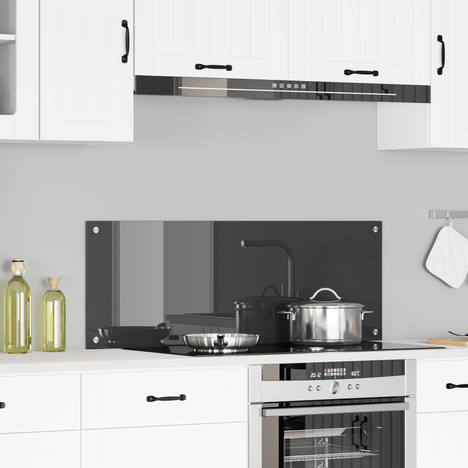 Keuken Achterwand Donkergrijs 110x40x0,6 cm Gelaagd Glas
