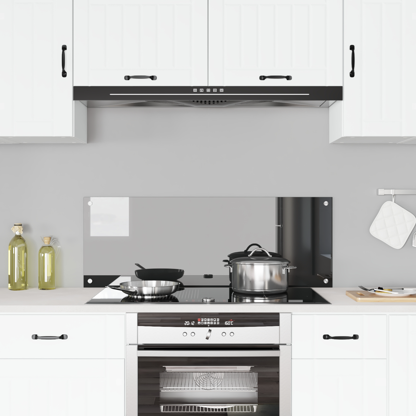 Dark Grey Kitchen Backsplash 110x40x0.6 cm - Tempered Glass - Image 3