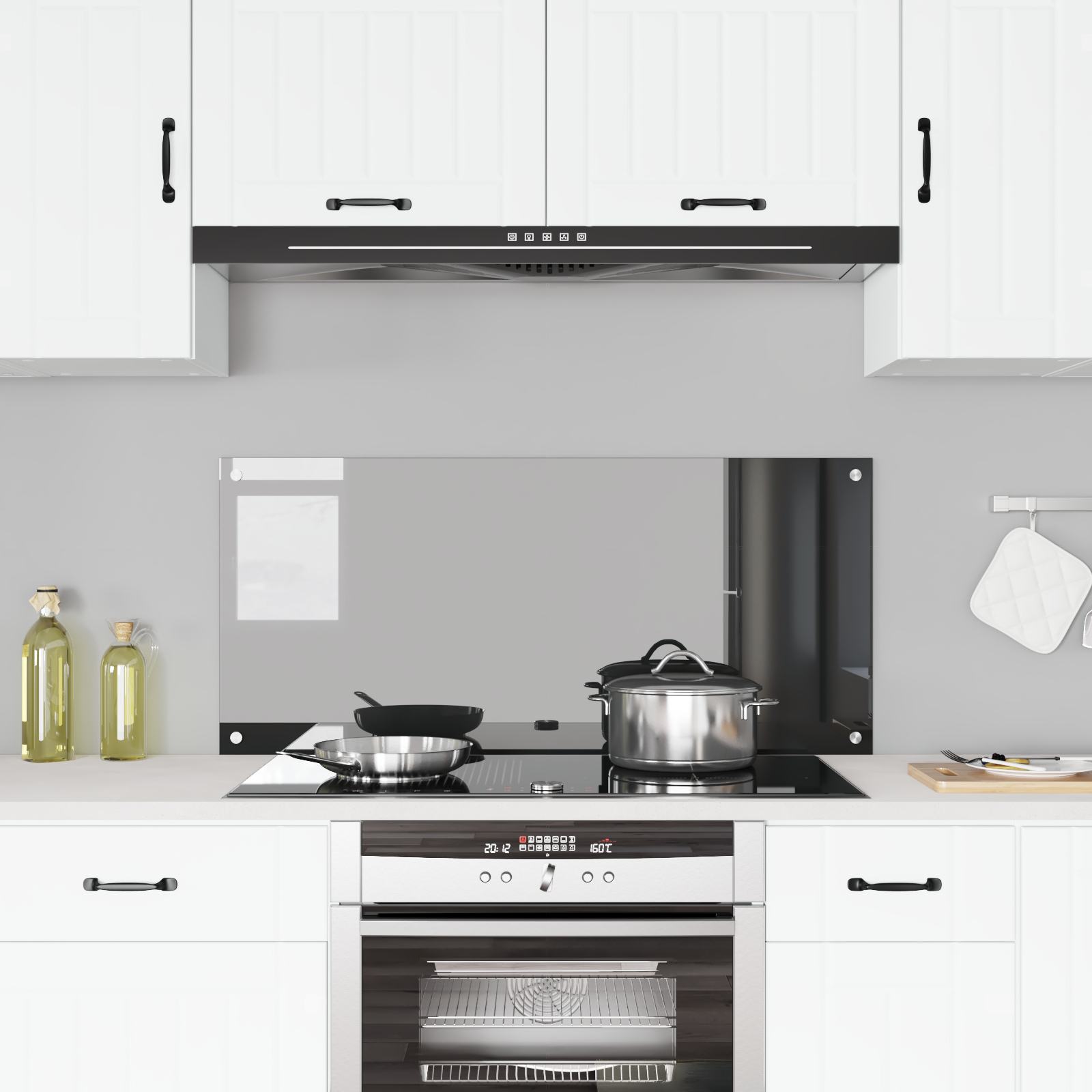 Kitchen Backsplash Dark Grey 110x50x0.6 cm Tempered Glass - Image 3