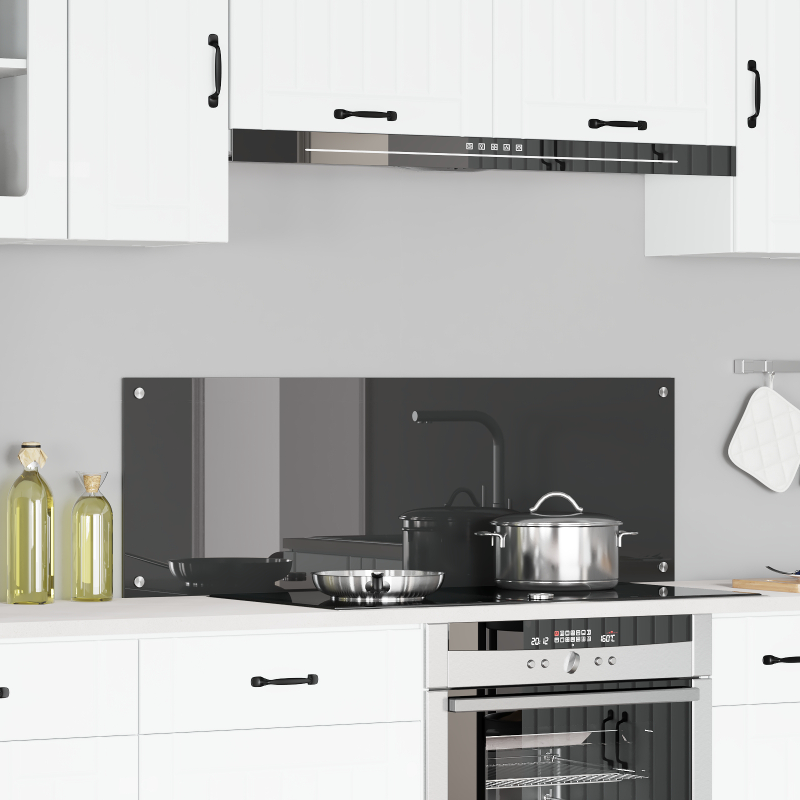 Keuken Achterwand Donkergrijs 120x40x0,6 cm Gelaagd Glas