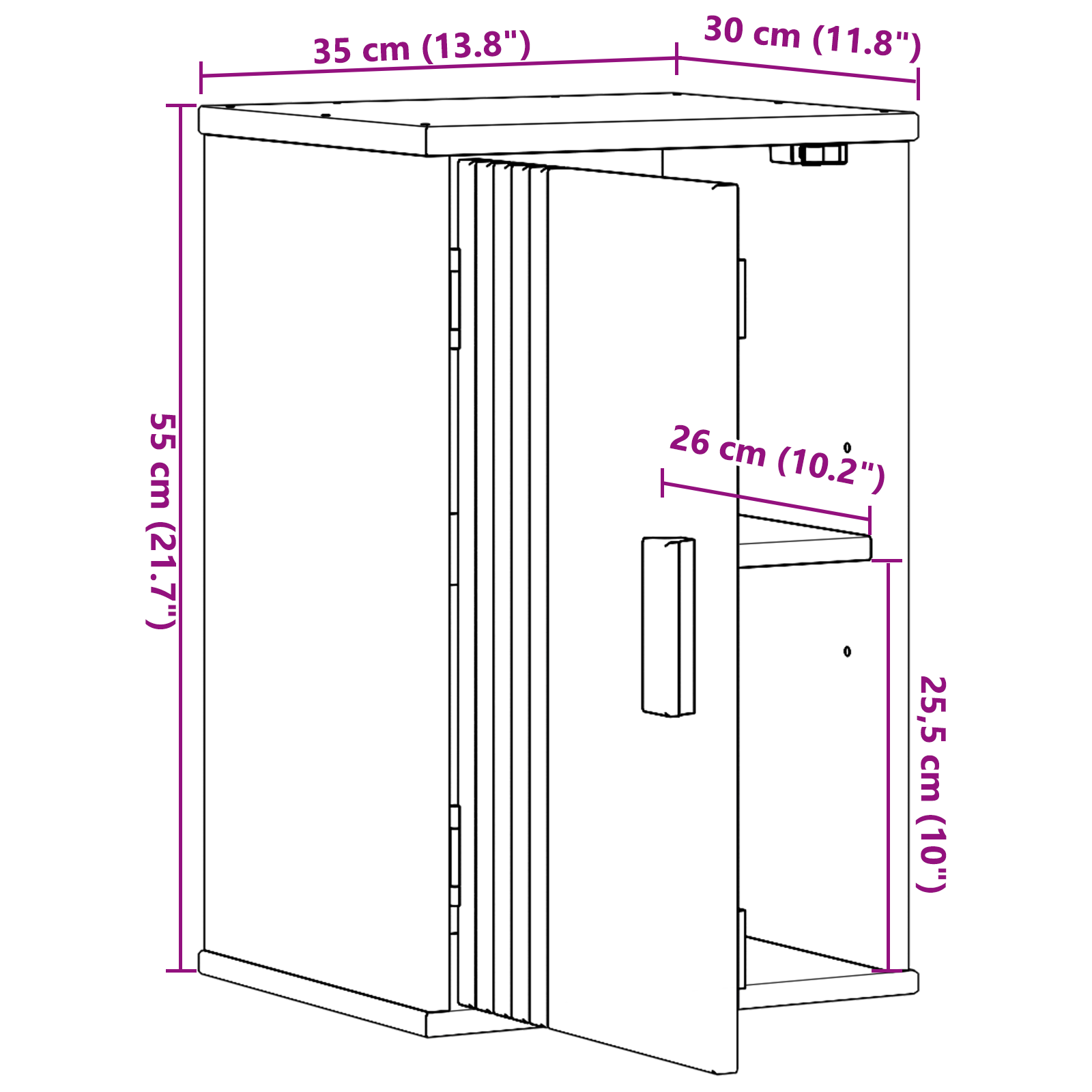 Bathroom Storage Cabinet 35x30x55 cm Solid Wood Pine - Image 10