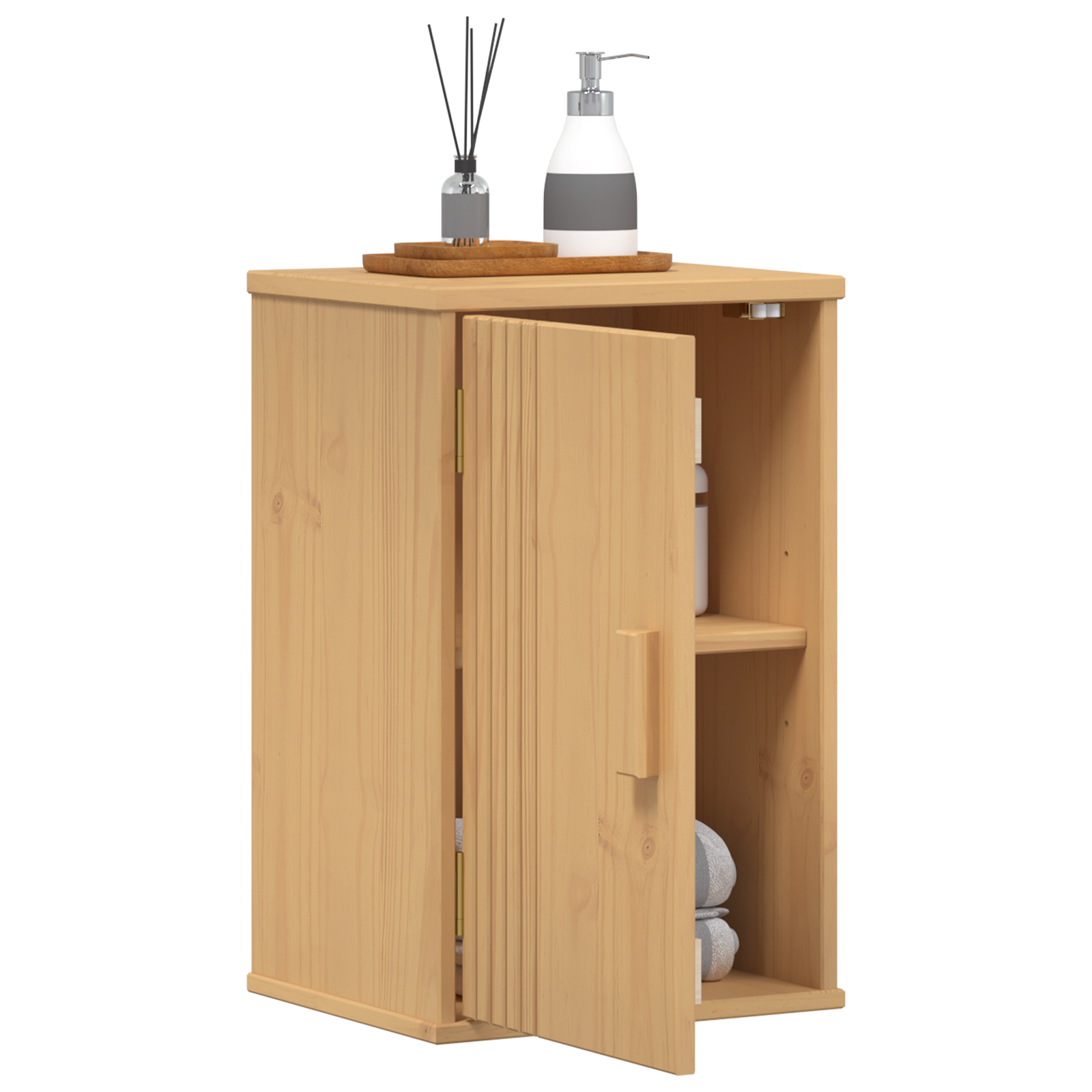 Bathroom Storage Cabinet 35x30x55 cm Solid Wood Pine - Image 3