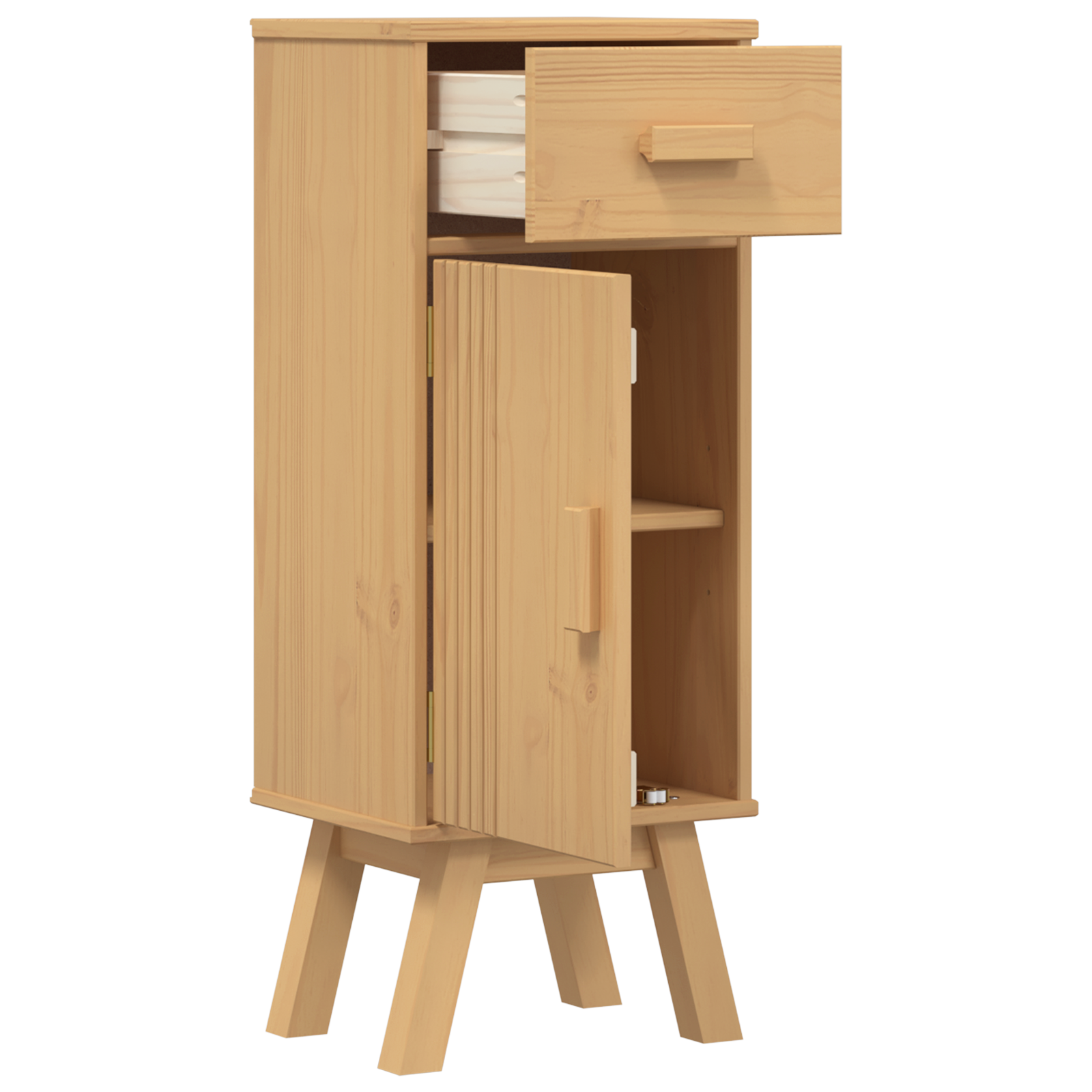 Bathroom Storage Cabinet 35x30x90 cm Solid Wood Pine - Image 5