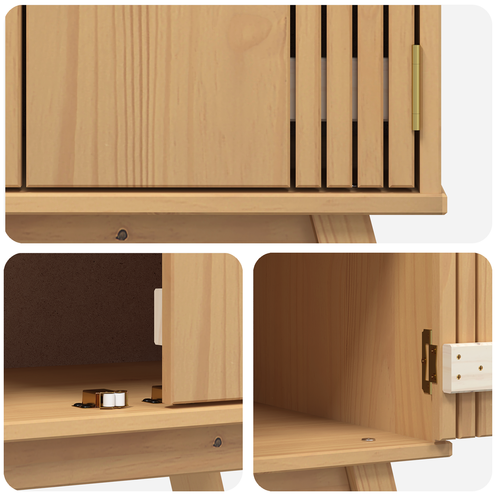 Sink Base Cabinet 114x43x73,5 cm Solid Wood Pine - Image 10