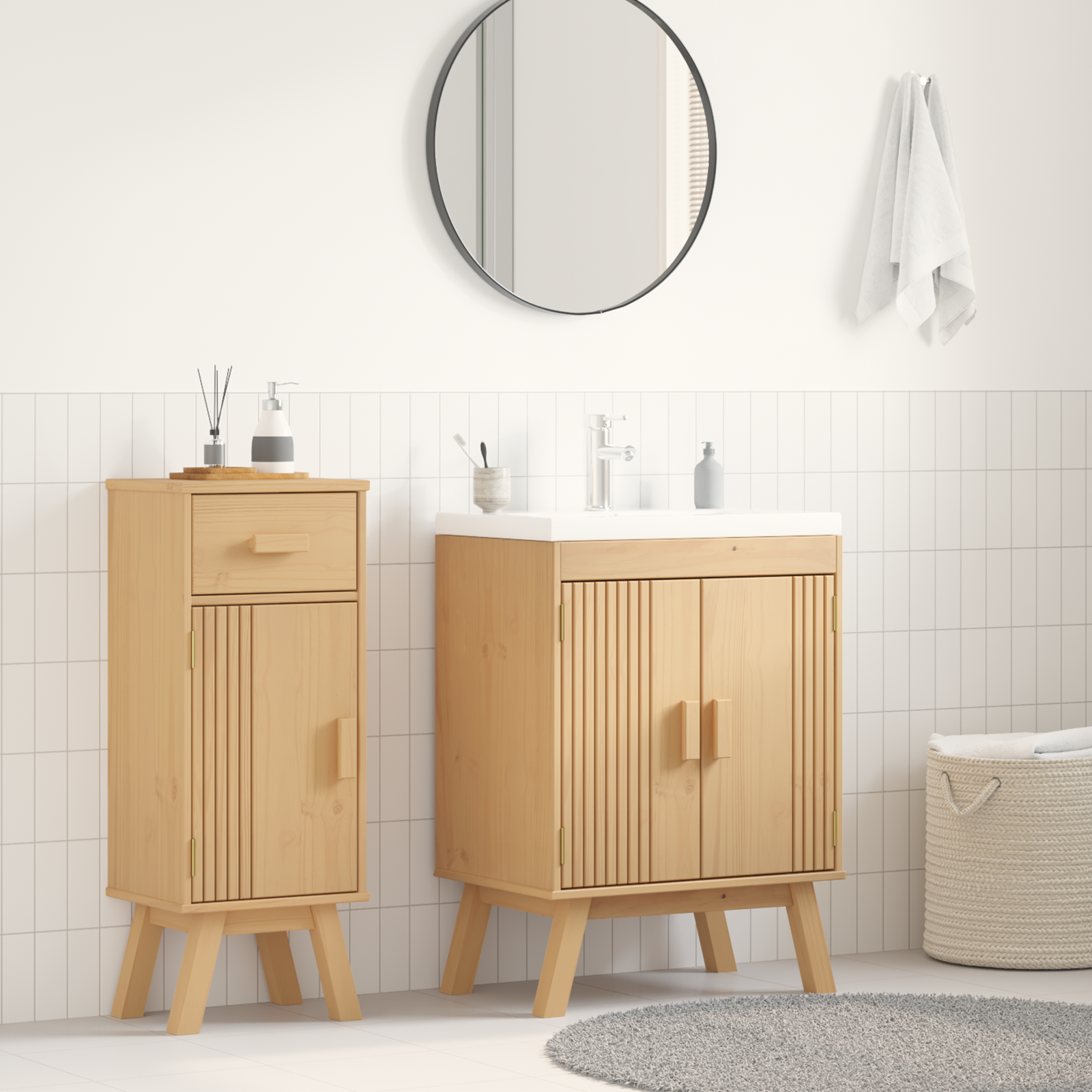 Sink Base Cabinet 114x43x73,5 cm Solid Wood Pine