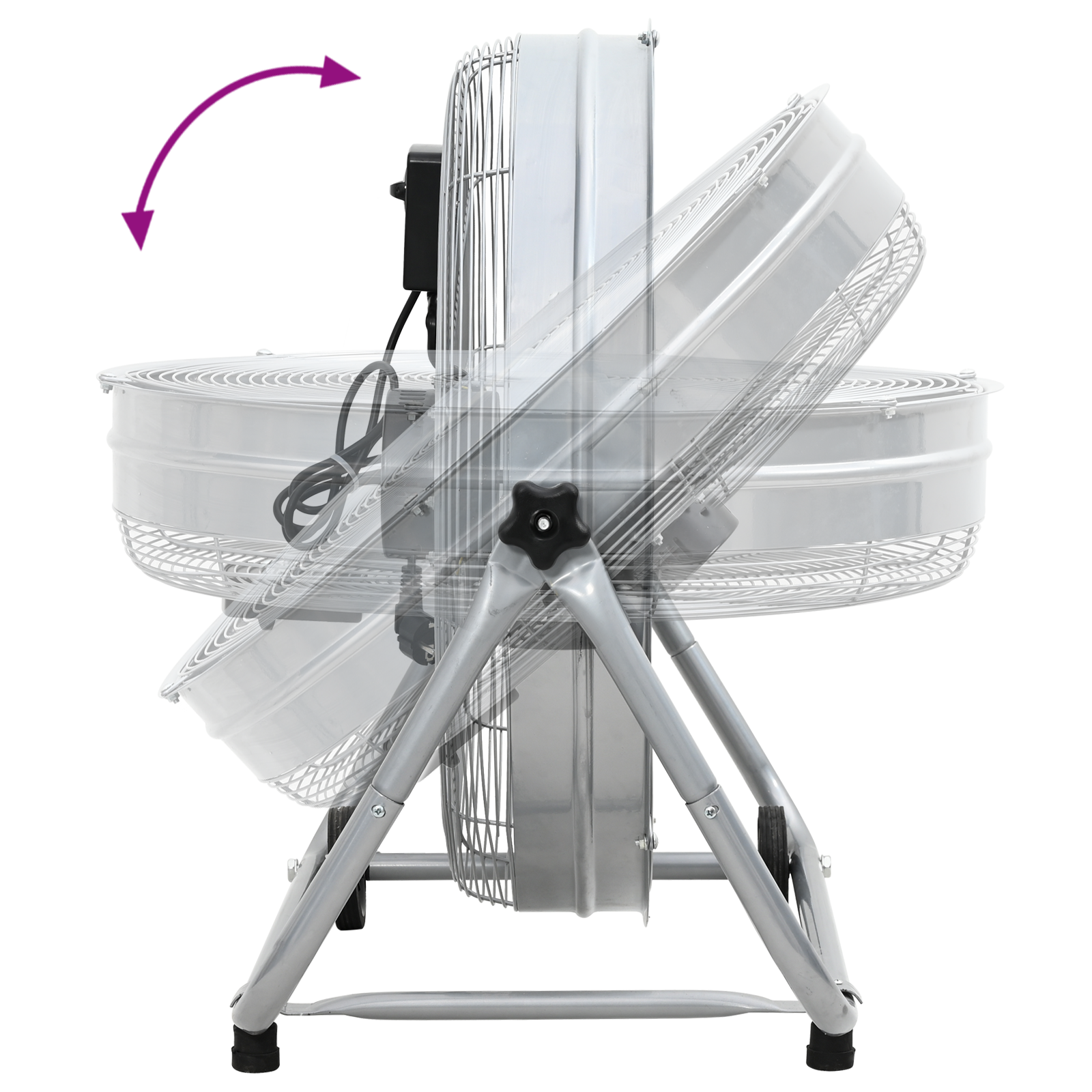 Trommelventilator mit Rollen 3 Gänge Silbern Φ64 cm – Bild 8