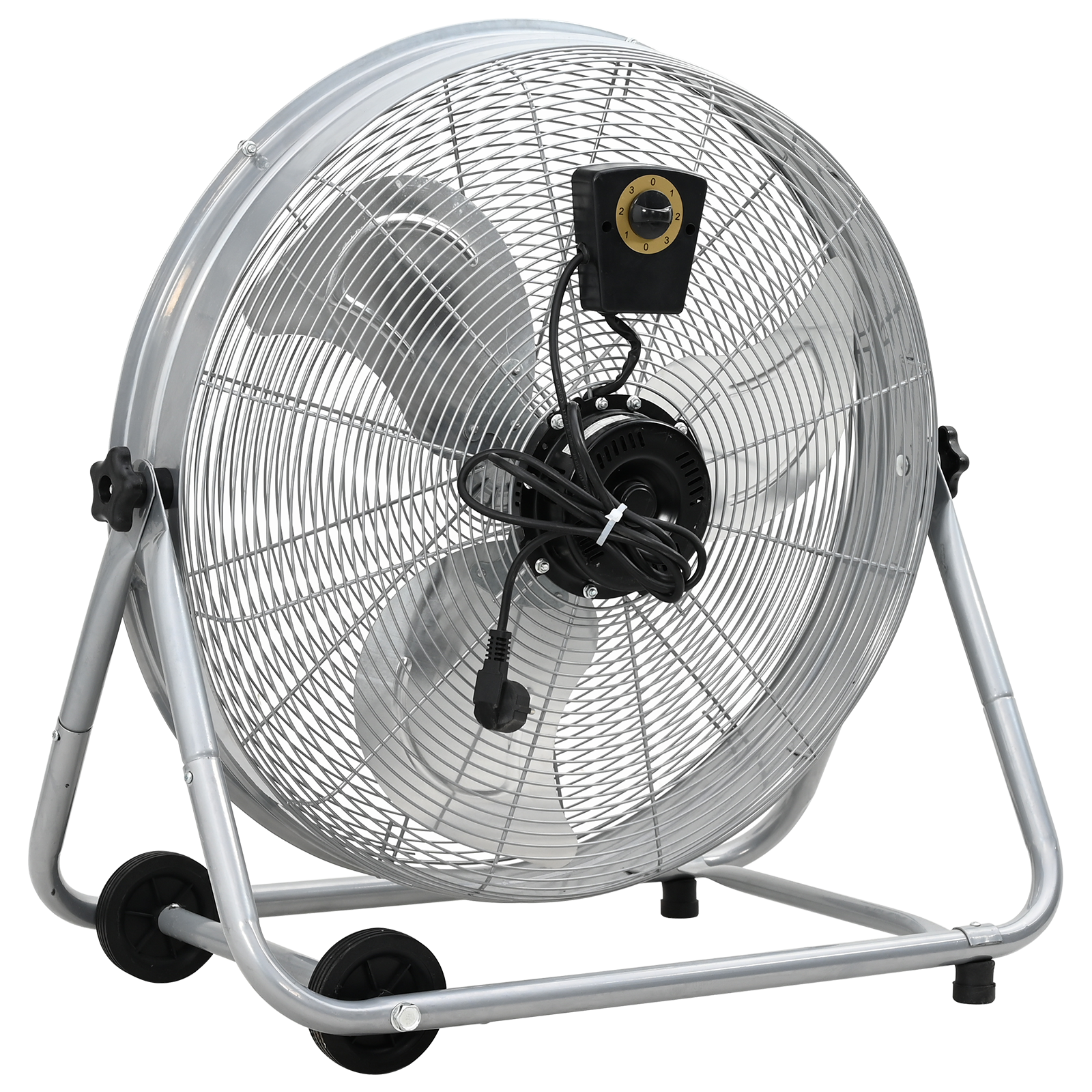 Trommelventilator mit Rollen 3 Gänge Silbern Φ64 cm – Bild 4