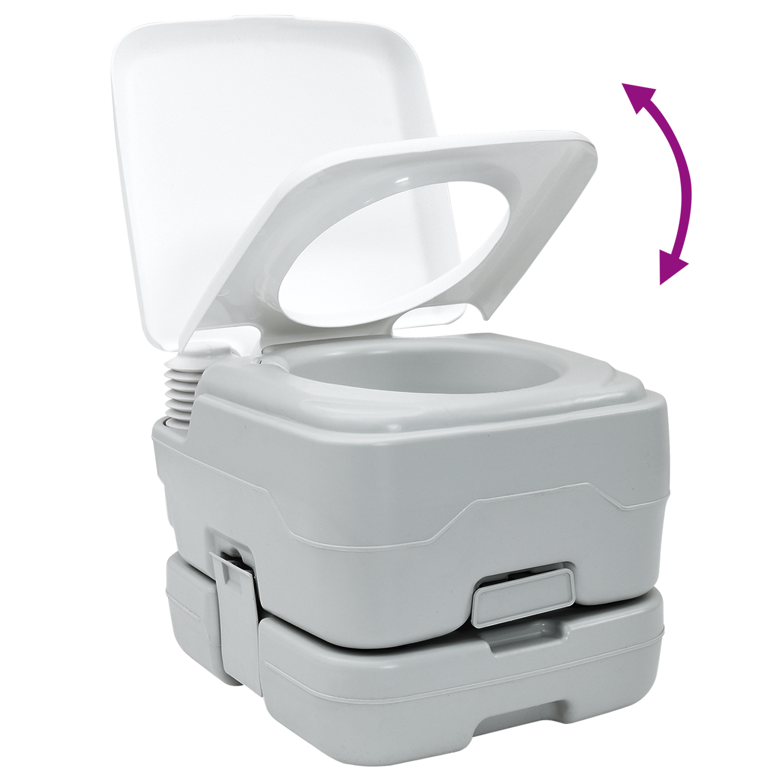 Portable Toilet in Grey & White Plastic, 10 Liters - Image 9