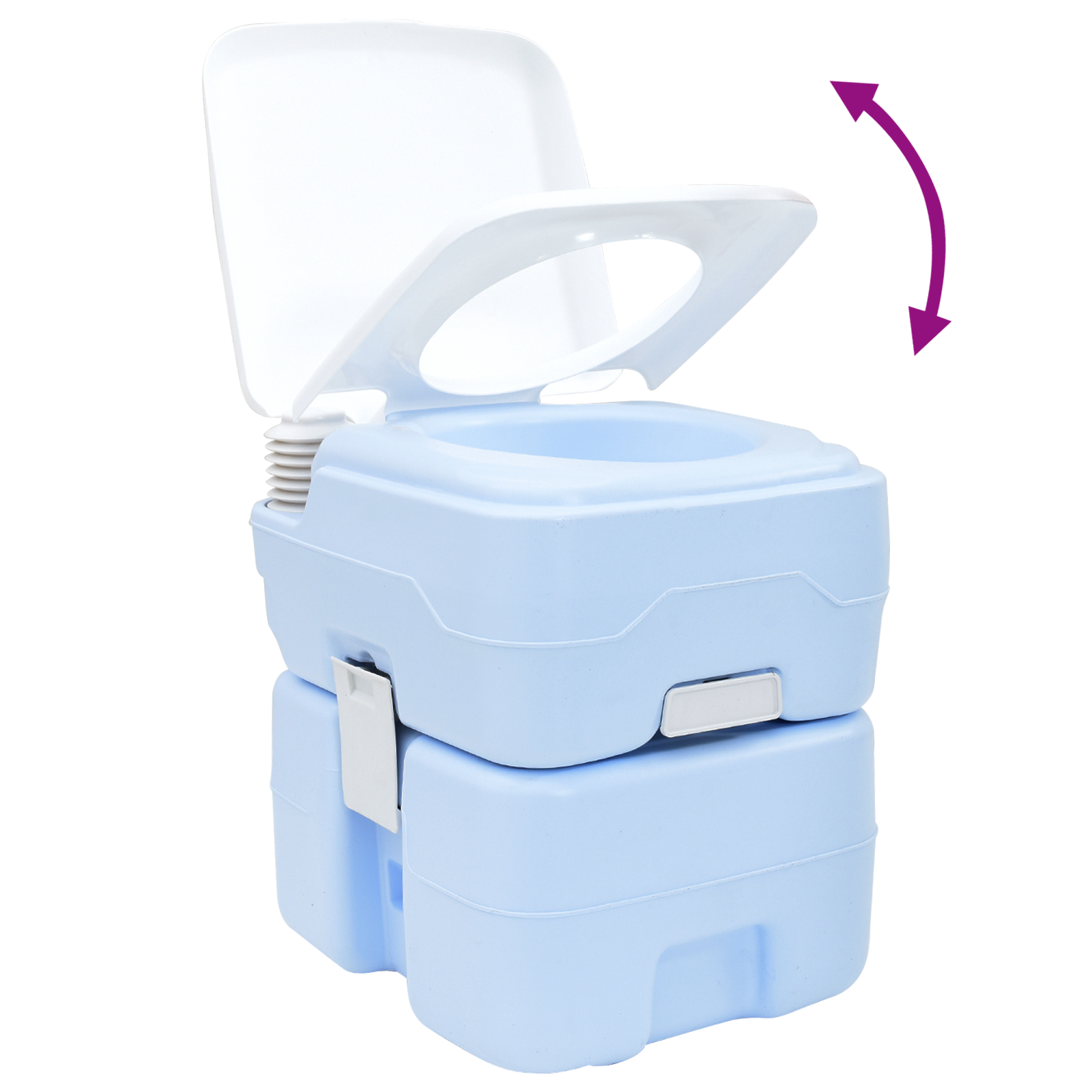 Portable Toilet Light Blue & White Plastic 20L - Image 10