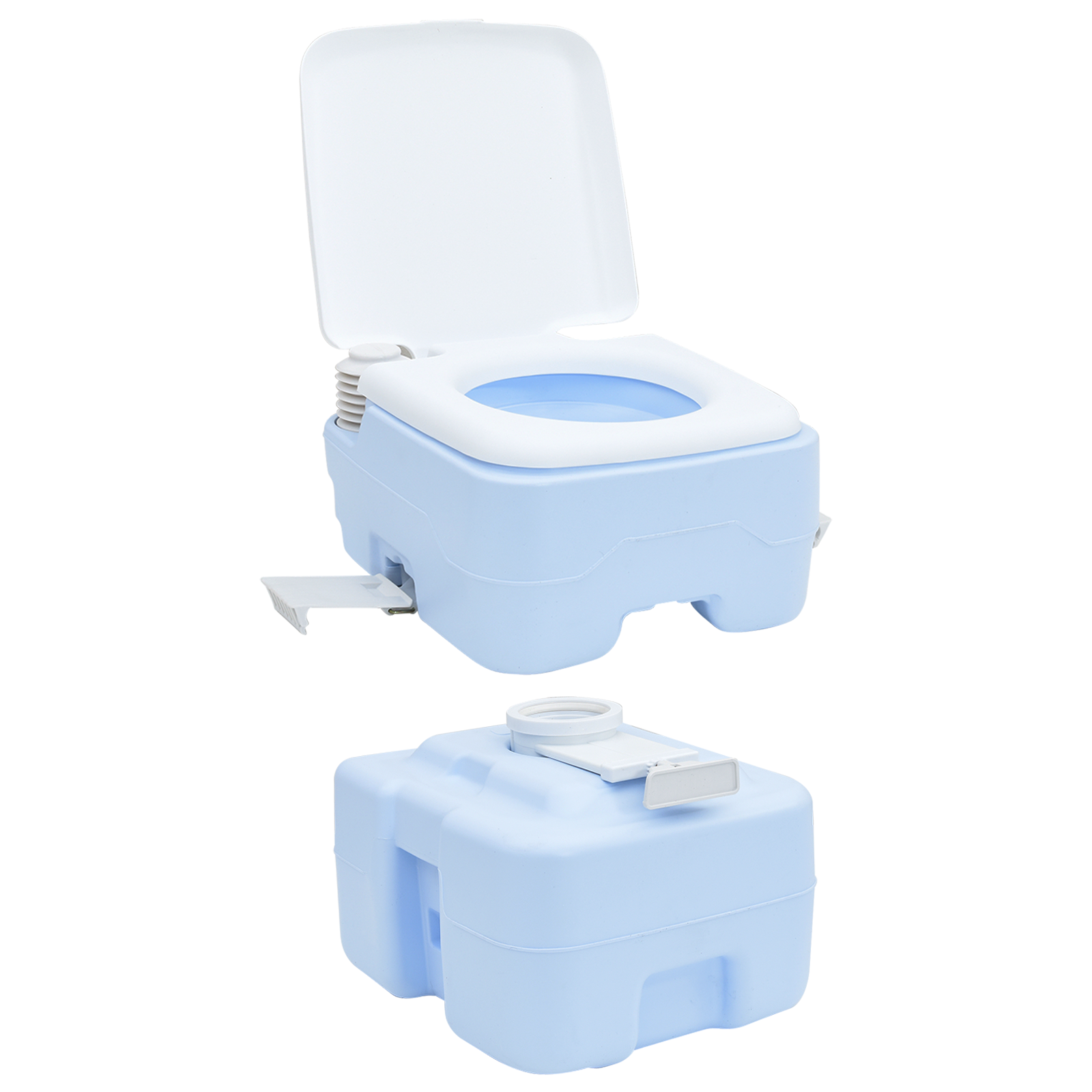 Portable Toilet Light Blue & White Plastic 20L - Image 11