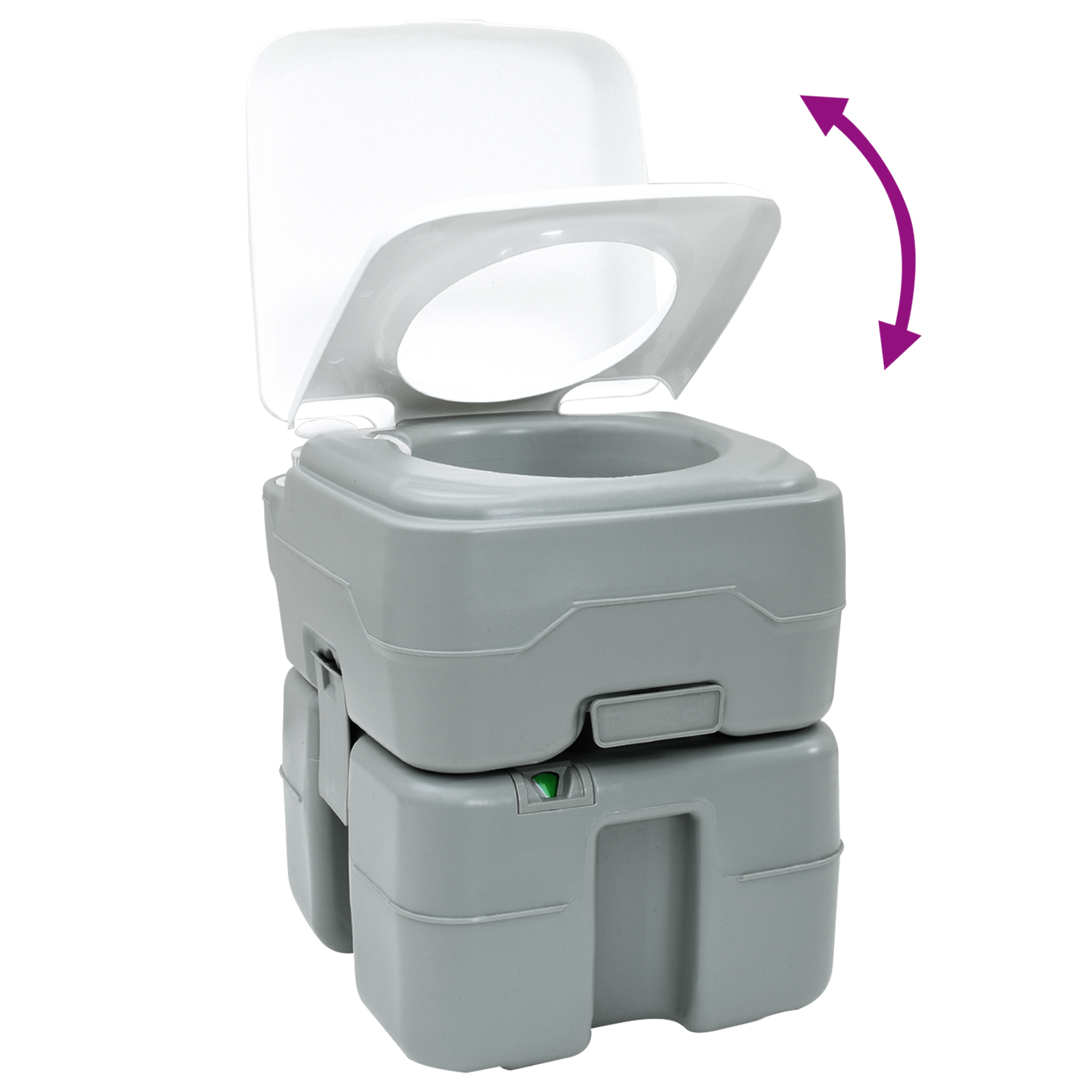 Camping Toilet grey body+white lid - Image 10