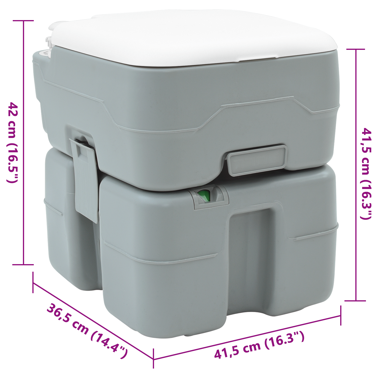 Camping Toilet grey body+white lid - Image 11