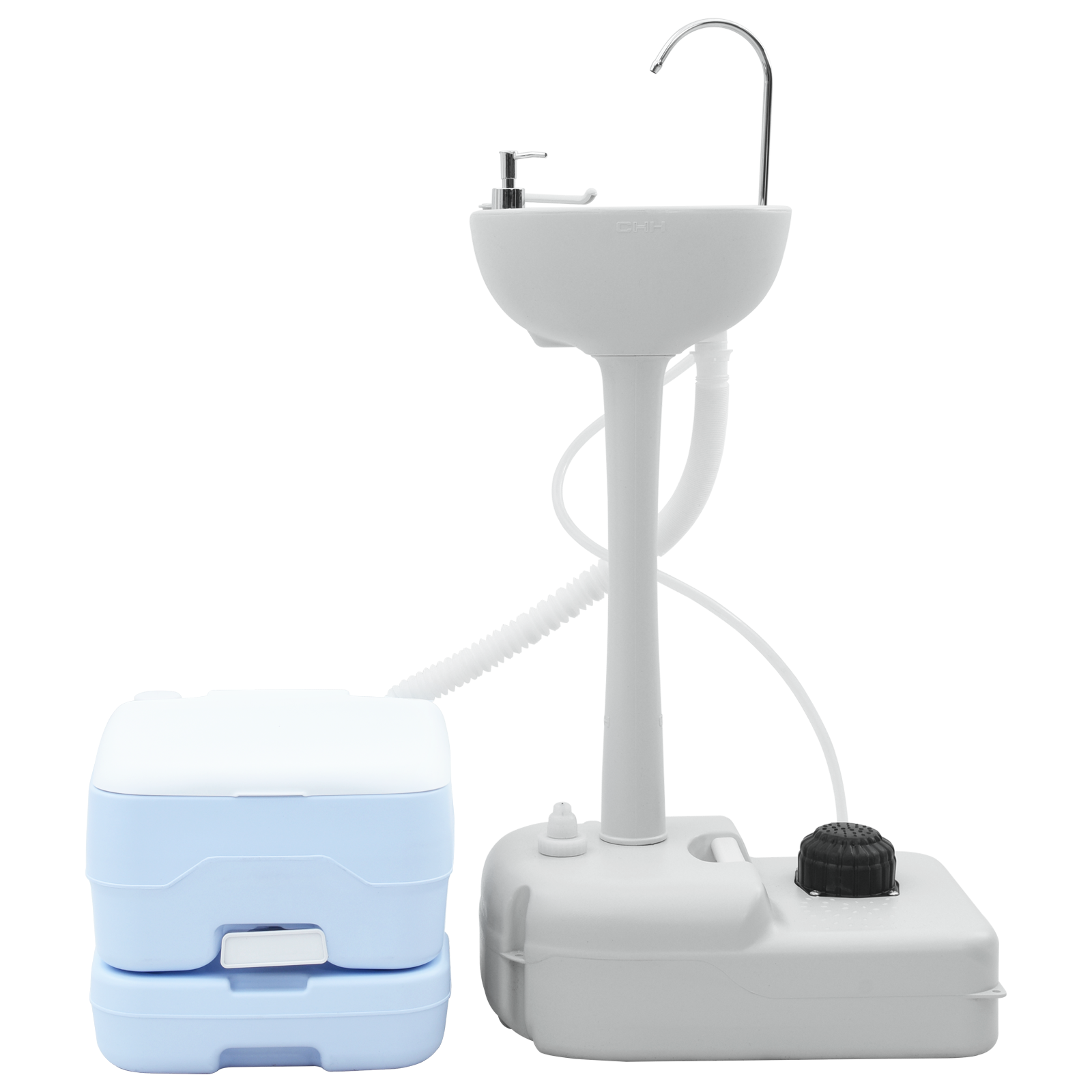 Camping toilet light blue body + white lid colour Not Applicable - Image 3