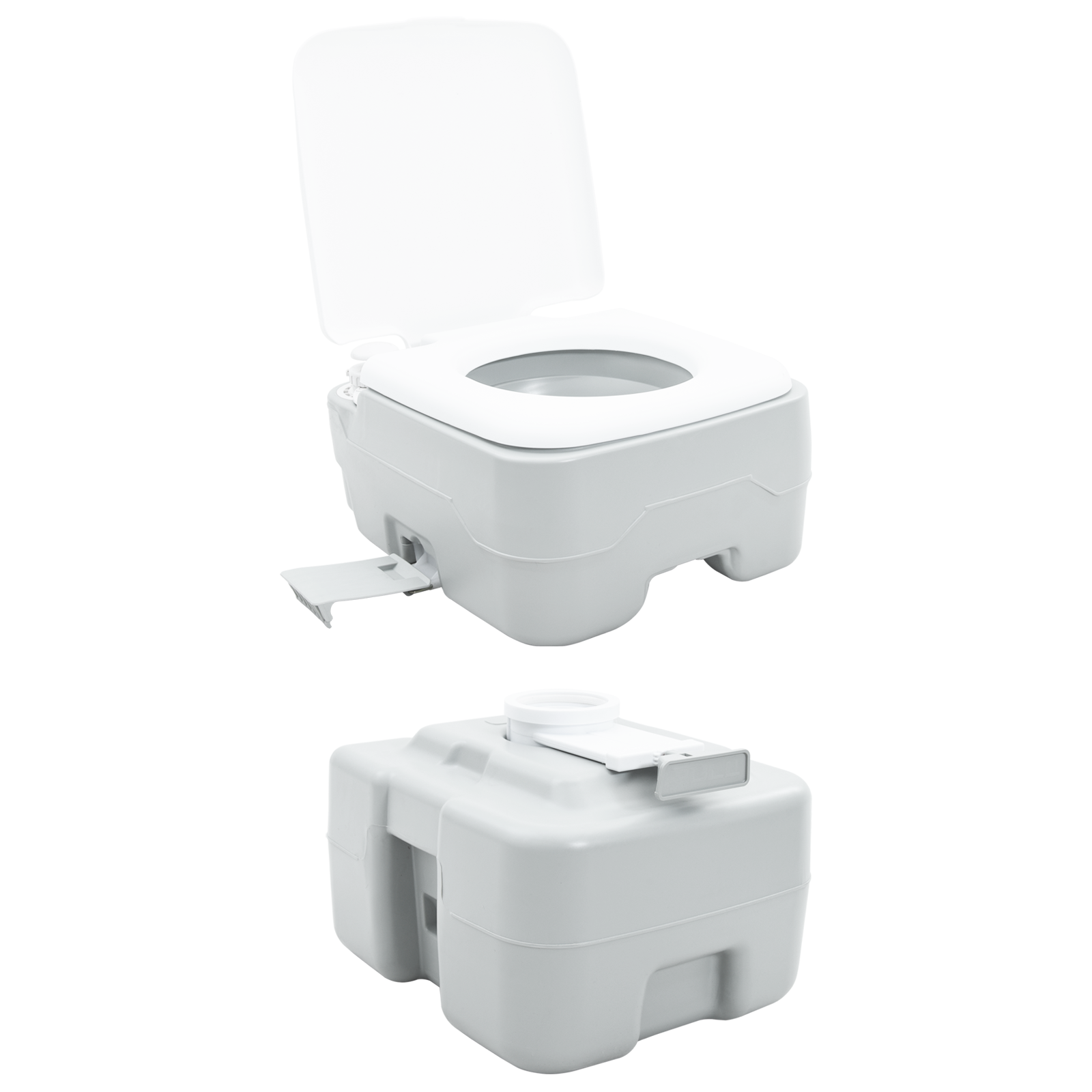 Camping Toilet Grey Body + White Lid Not Applicable - Image 10