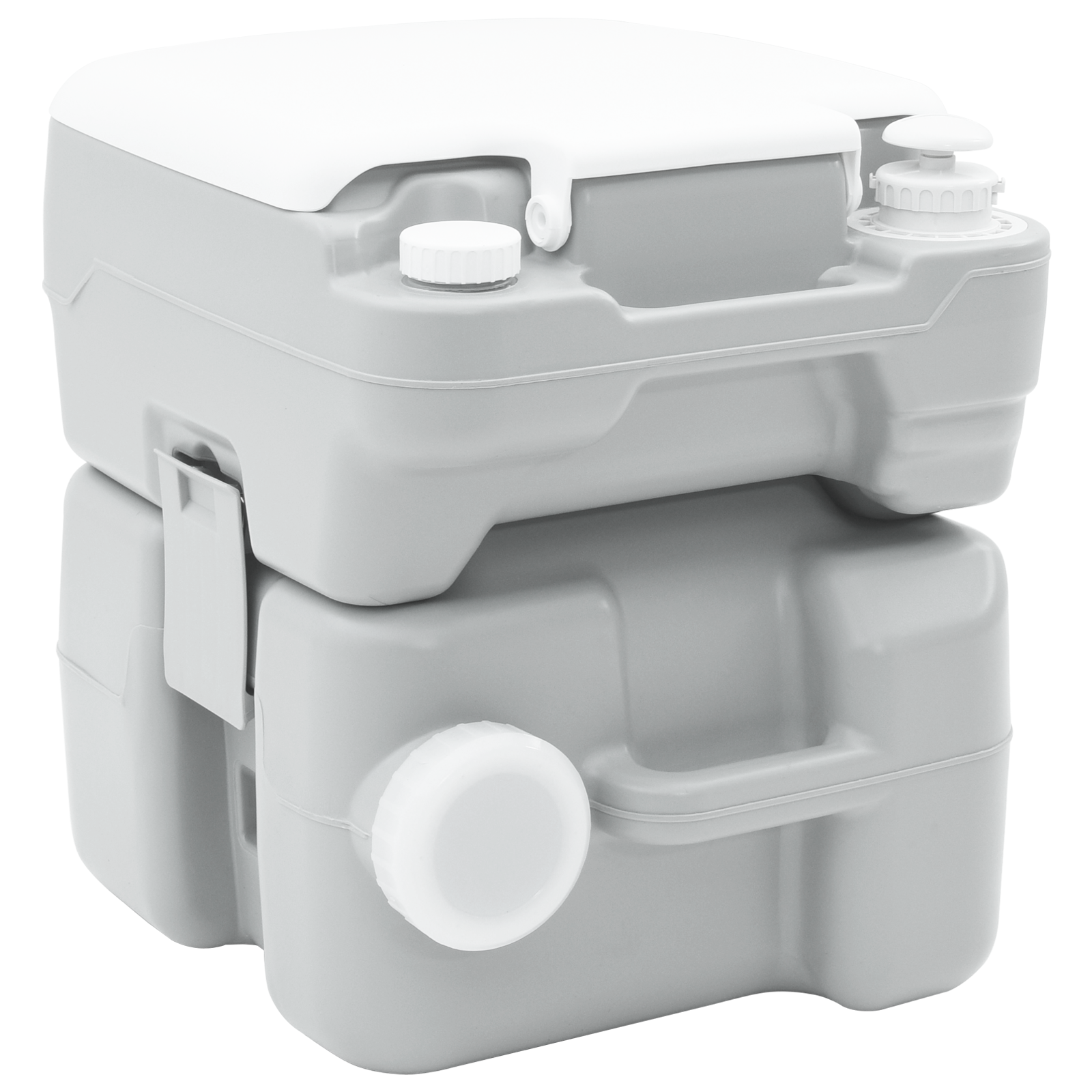 Camping Toilet Grey Body + White Lid Not Applicable - Image 3