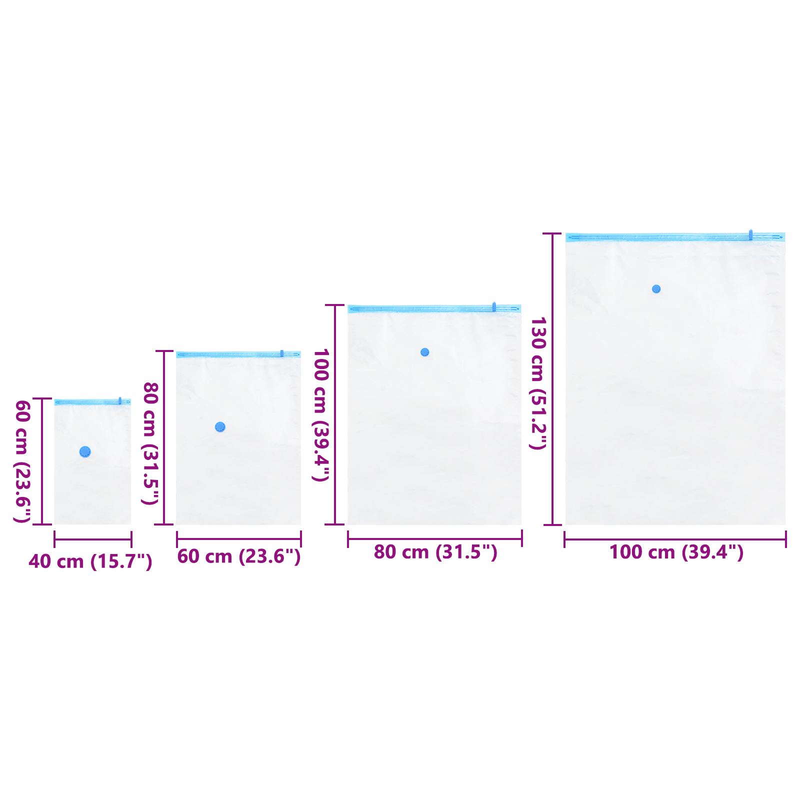 Vacuum Storage Bags - 15 Pack, 4 Sizes - Image 8