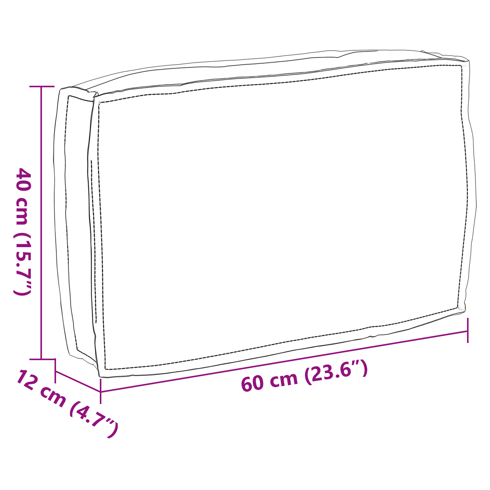 Kaubaaluse seljatoepadi Beež 60 x 40 x 12 cm Oxfordi kangas - Image 7