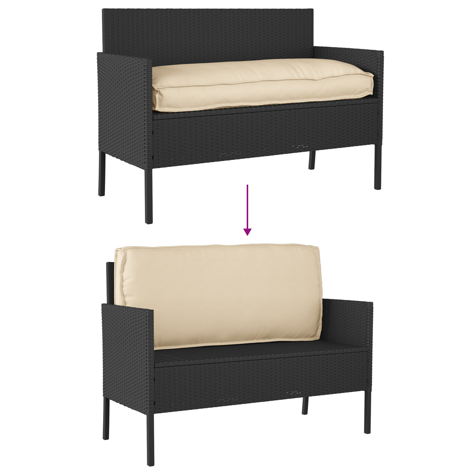 Pallet-Kissen für Sitz / Rückenlehne Beige 120 x 50 x 12 cm – Bild 7