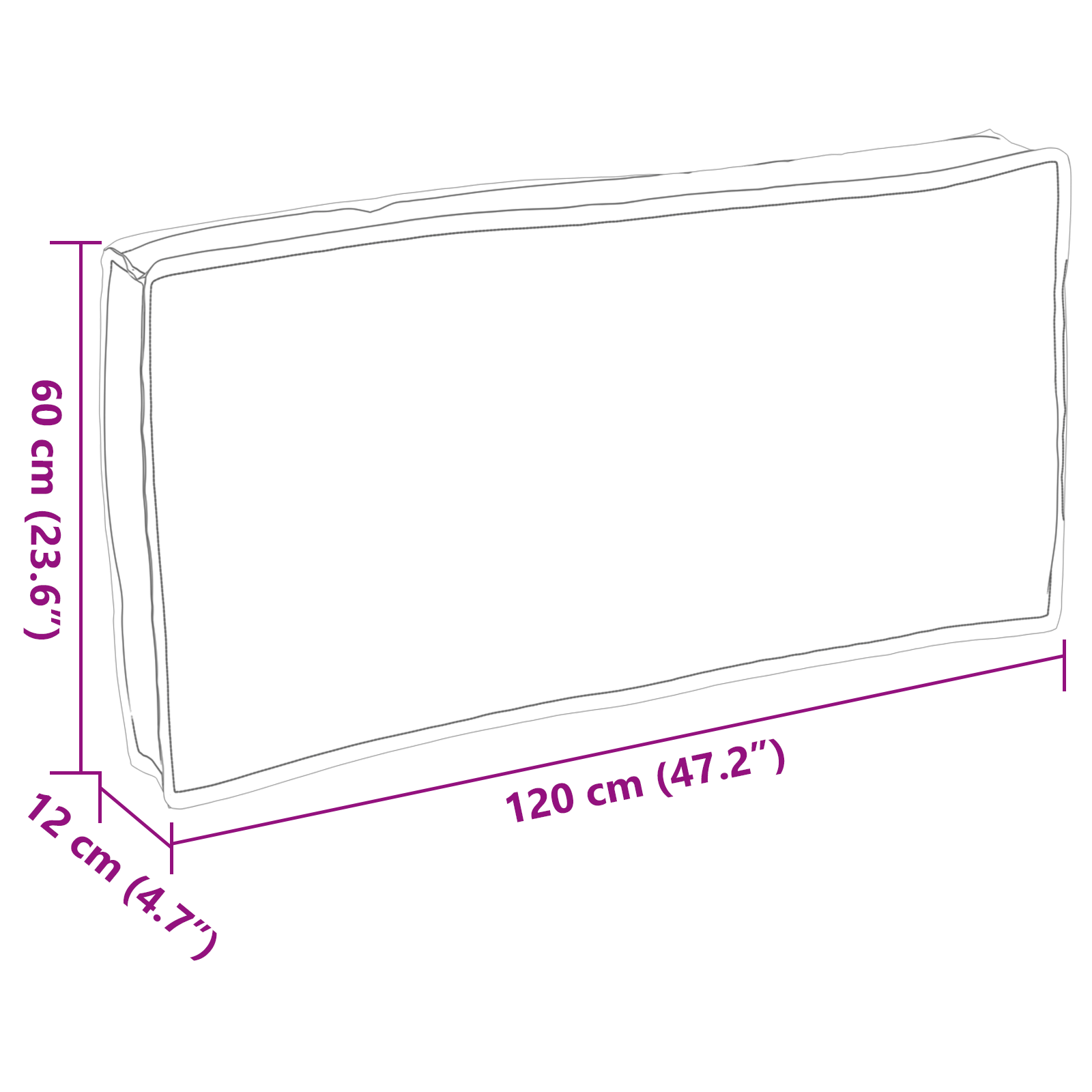 Kaubaaluse istme- / seljatoepadi padjaga Hall 120 x 60 x 12 cm - Image 7